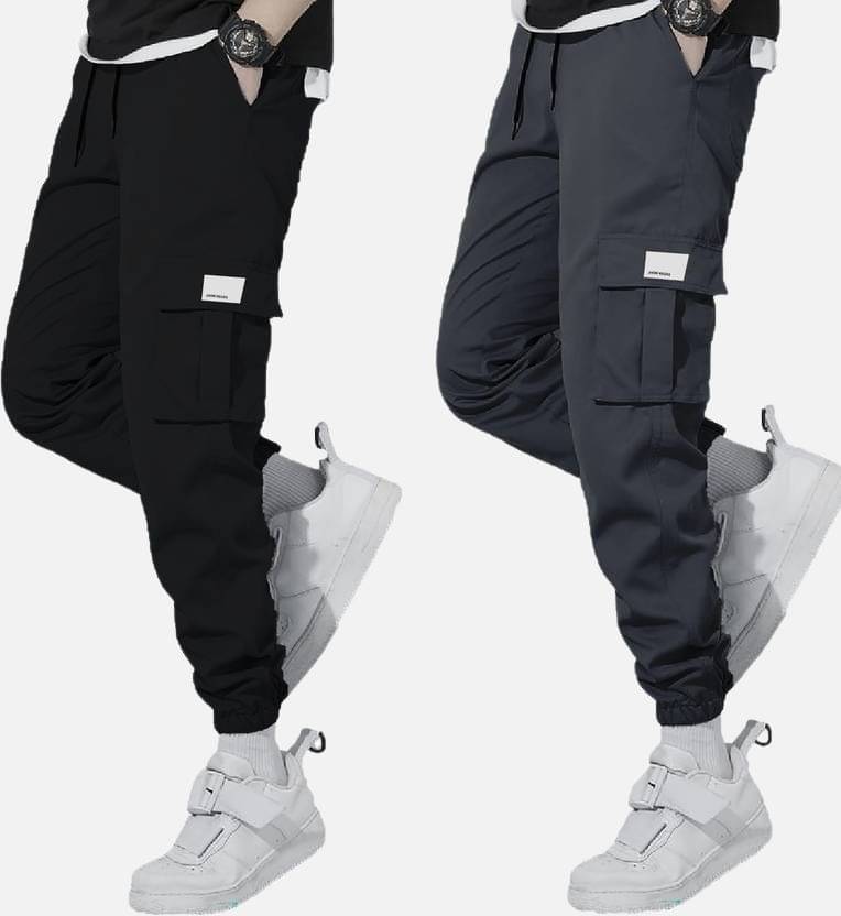     			OLENE Multicolor Cotton Blend Men's Joggers ( Pack of 2 )