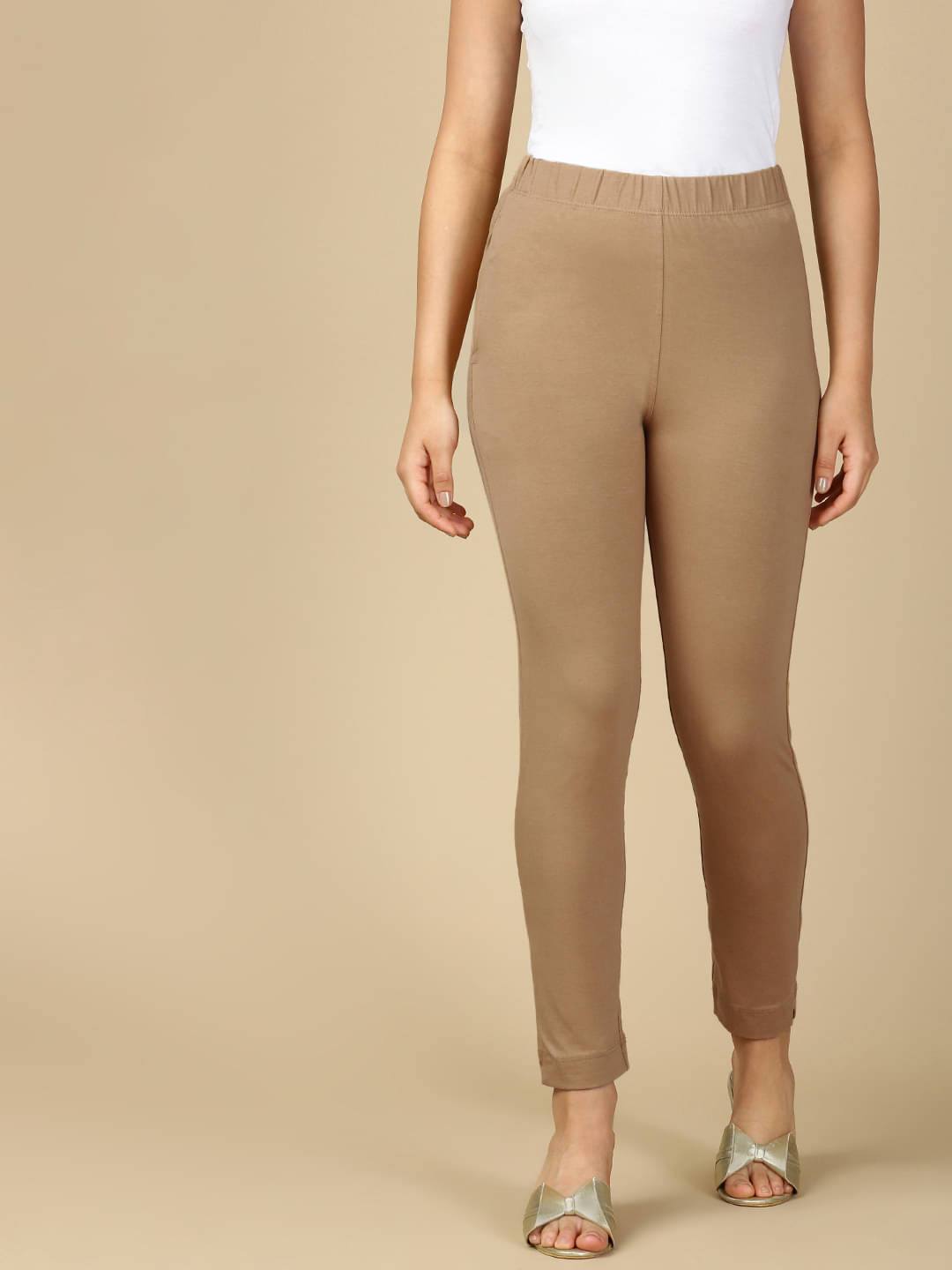     			PYNK Pack of 1 Cotton Blend Regular Women's Casual Pants ( Tan )