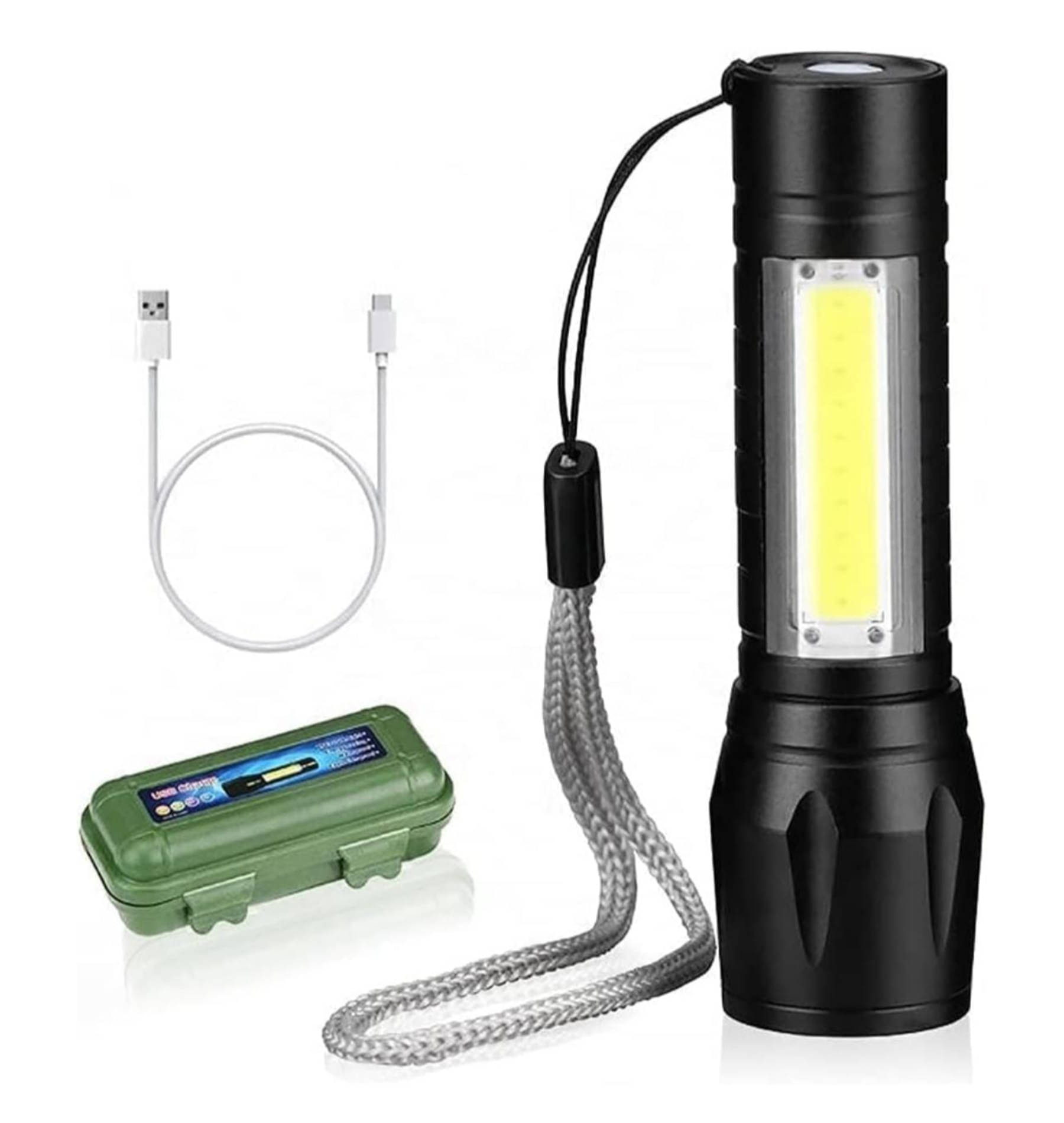 QitmirMKT Small Powerful LED Flashlight Light Mini Waterproof Portable - 10W Rechargeable Flashlight Torch ( Pack of 1 ) QitmirMKT Small Powerful LED Flashlight Light Mini Waterproof Portable - 10W Rechargeable Flashlight Torch ( Pack of 1 )