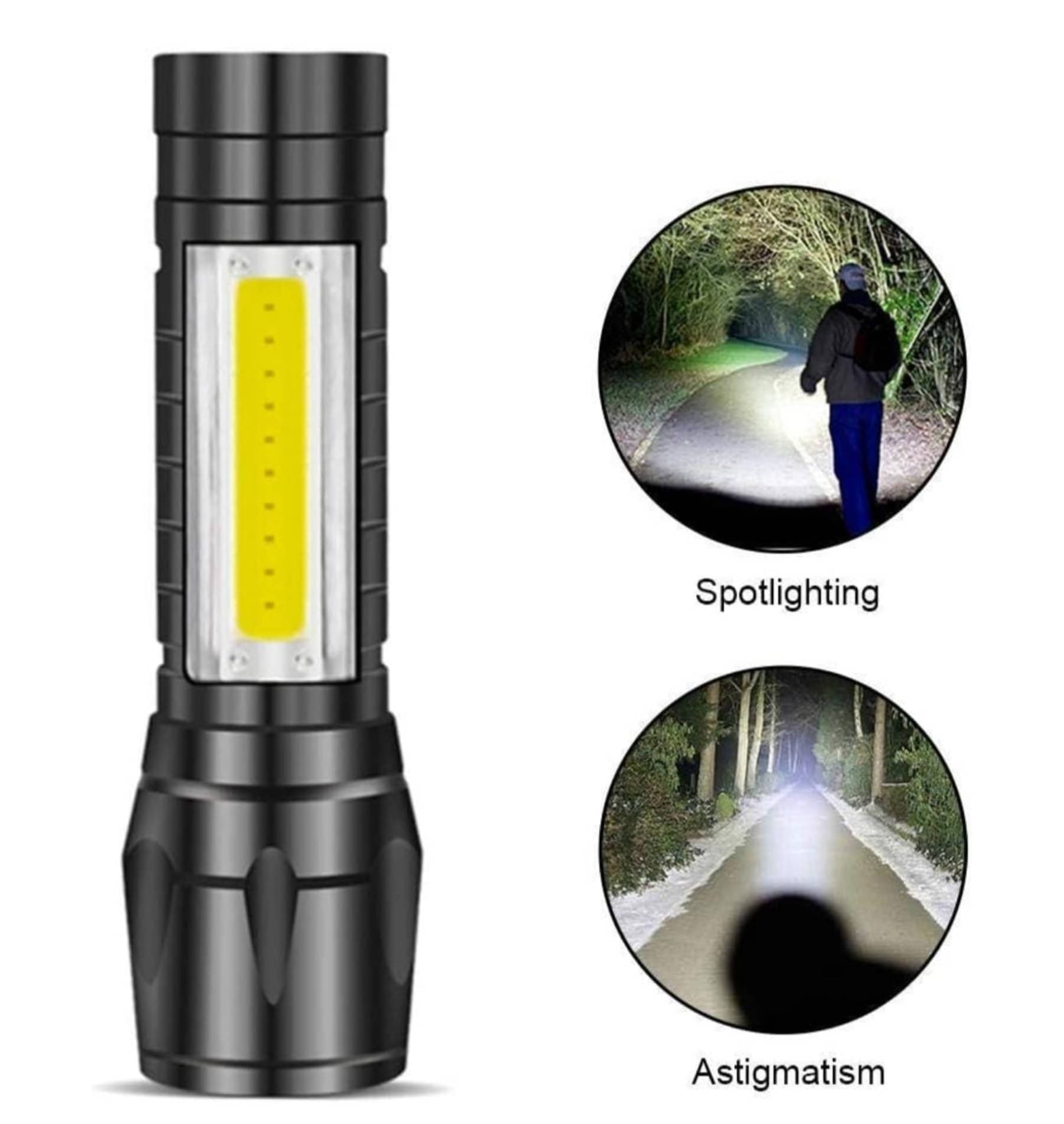     			QitmirMKT Small Torch Powerful LED Light Mini Waterproof Portable 10W Black Emergency Light ( Pack of 1 )