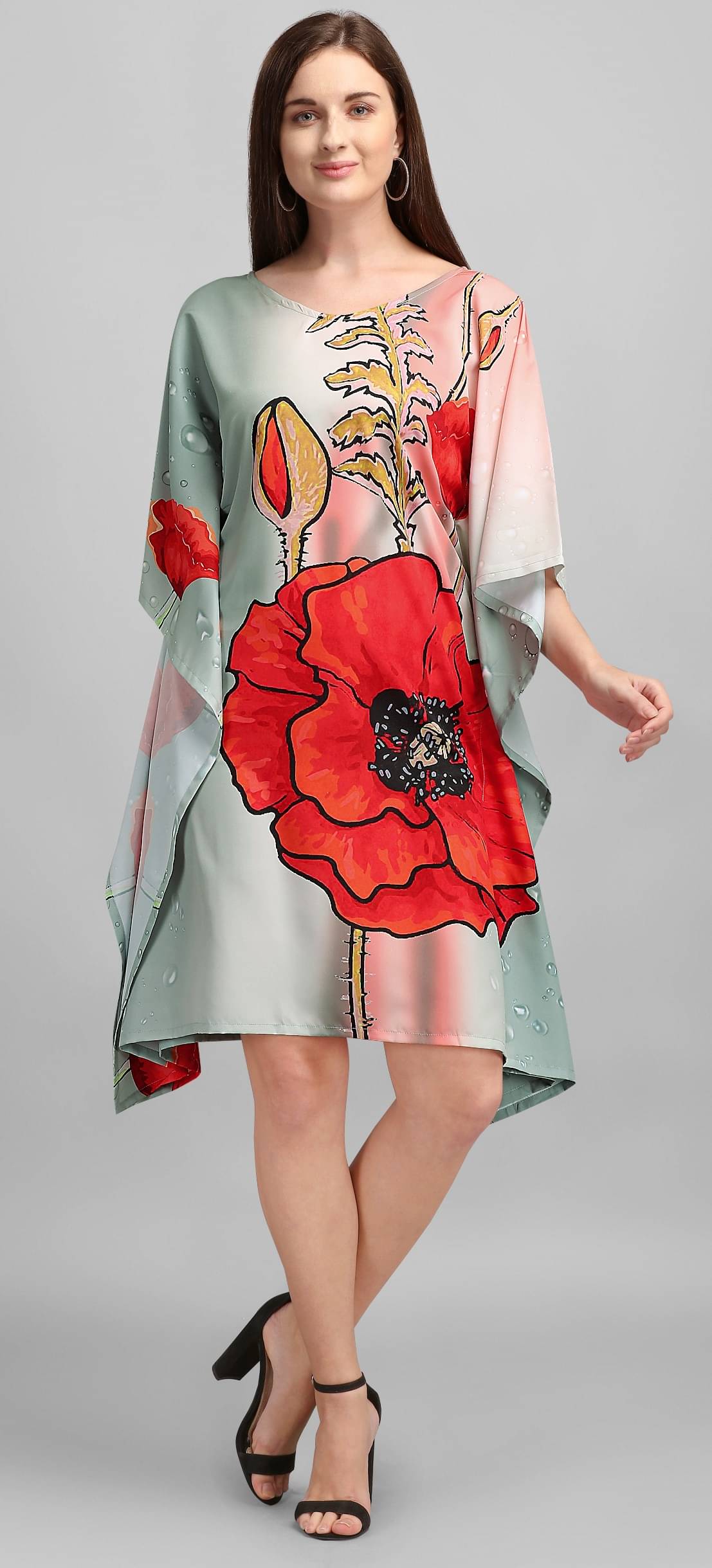     			SILK SUTRA Women's Silk Kaftan ( Multicolor )