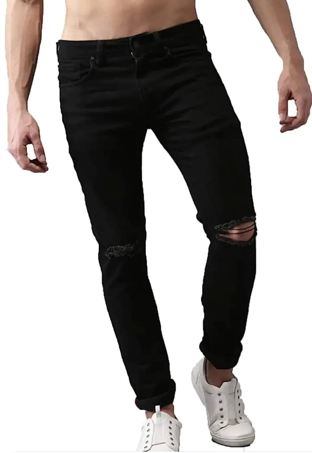 Star4well Slim Fit Distressed Men's Jeans - Black ( Pack of 1 ) - Jeans | Buy online on ZillyBuy