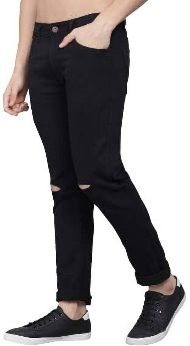 Star4well Slim Fit Distressed Men's Jeans - Black ( Pack of 1 ) - Jeans | Buy online on ZillyBuy