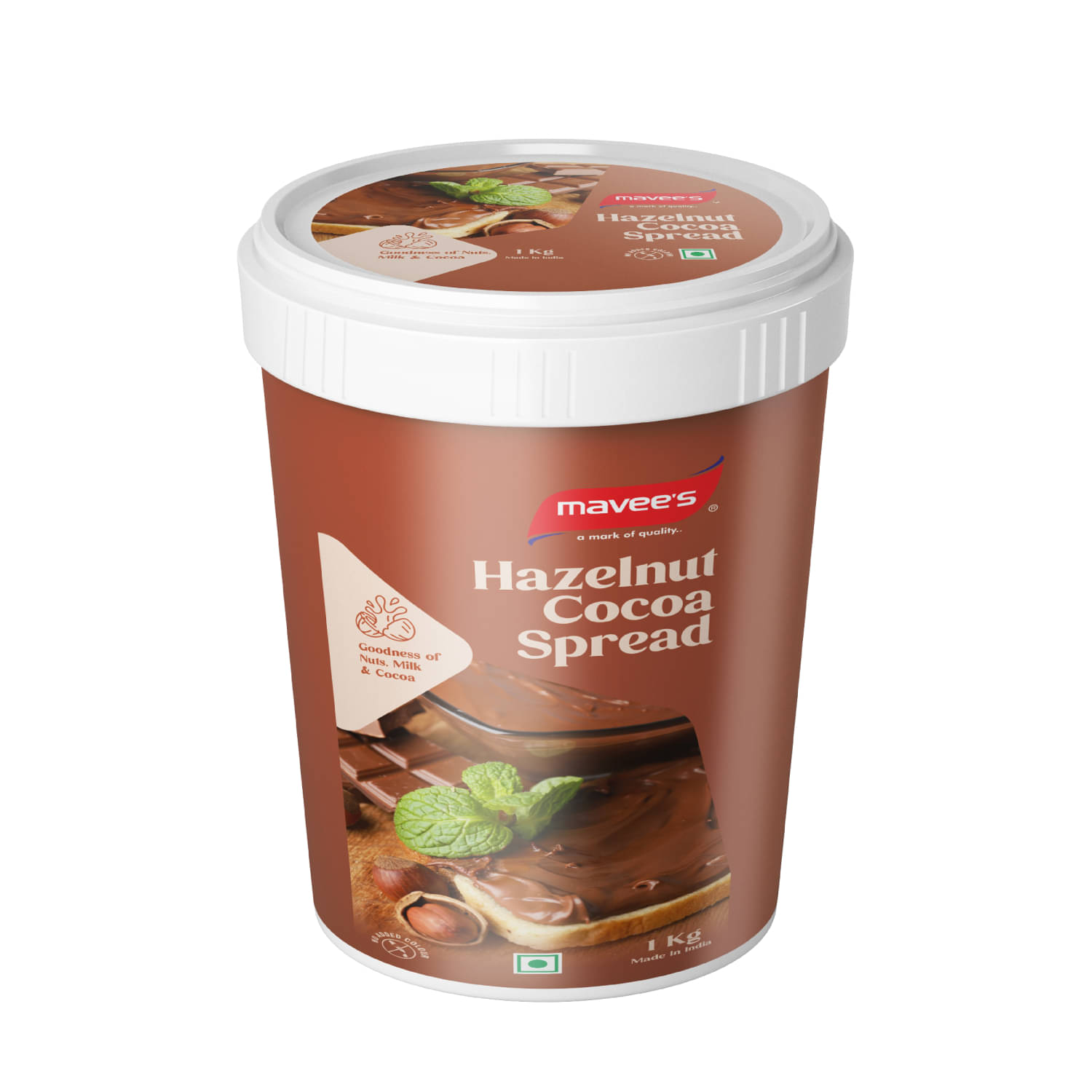 mavee's Hazelnut Cocoa Spread Paste - Premium Toppings, Baking Solutions 1 kg mavee's Hazelnut Cocoa Spread Paste - Premium Toppings, Baking Solutions 1 kg