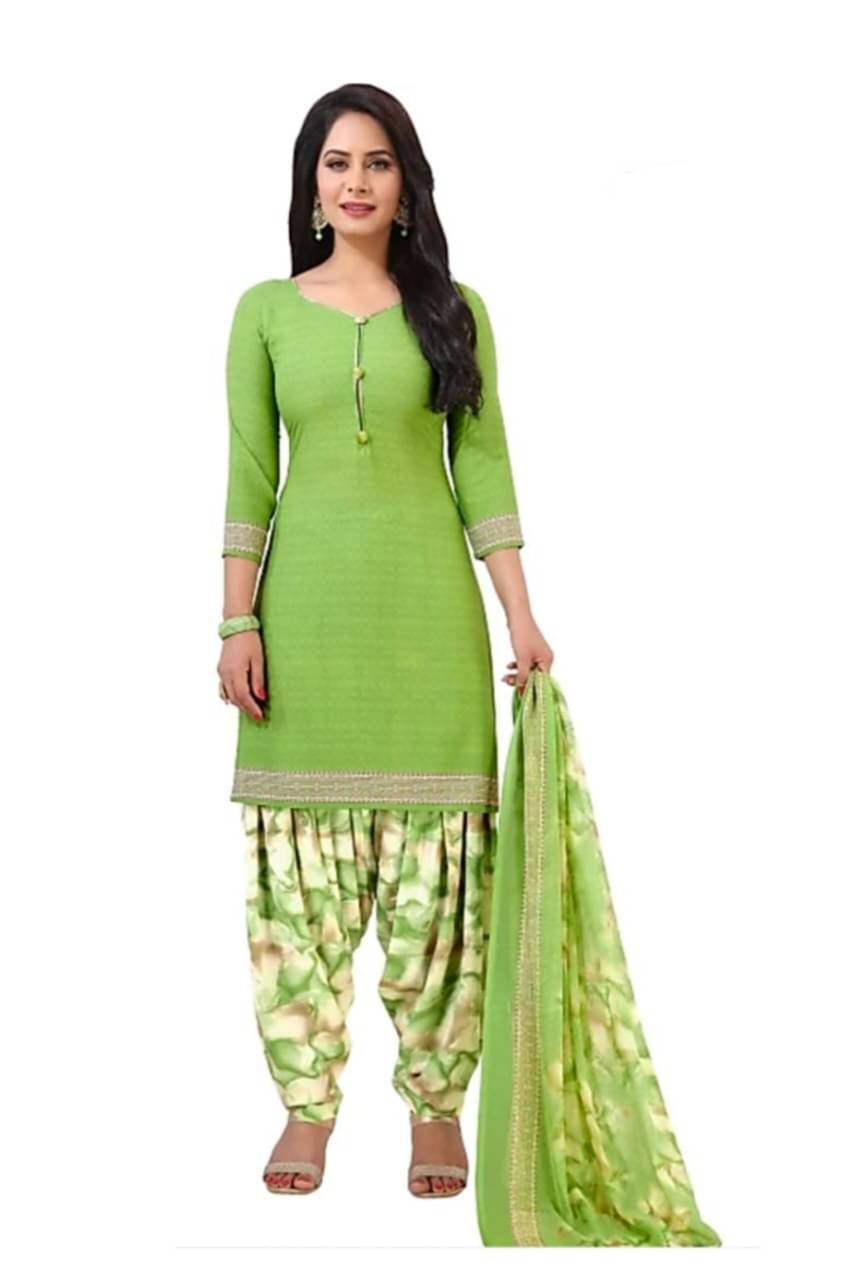 ANNAPURNA CREATION Unstitched Crepe Solid Dress Material - Green ( Pack of 1 ) ANNAPURNA CREATION Unstitched Crepe Solid Dress Material - Green ( Pack of 1 )
