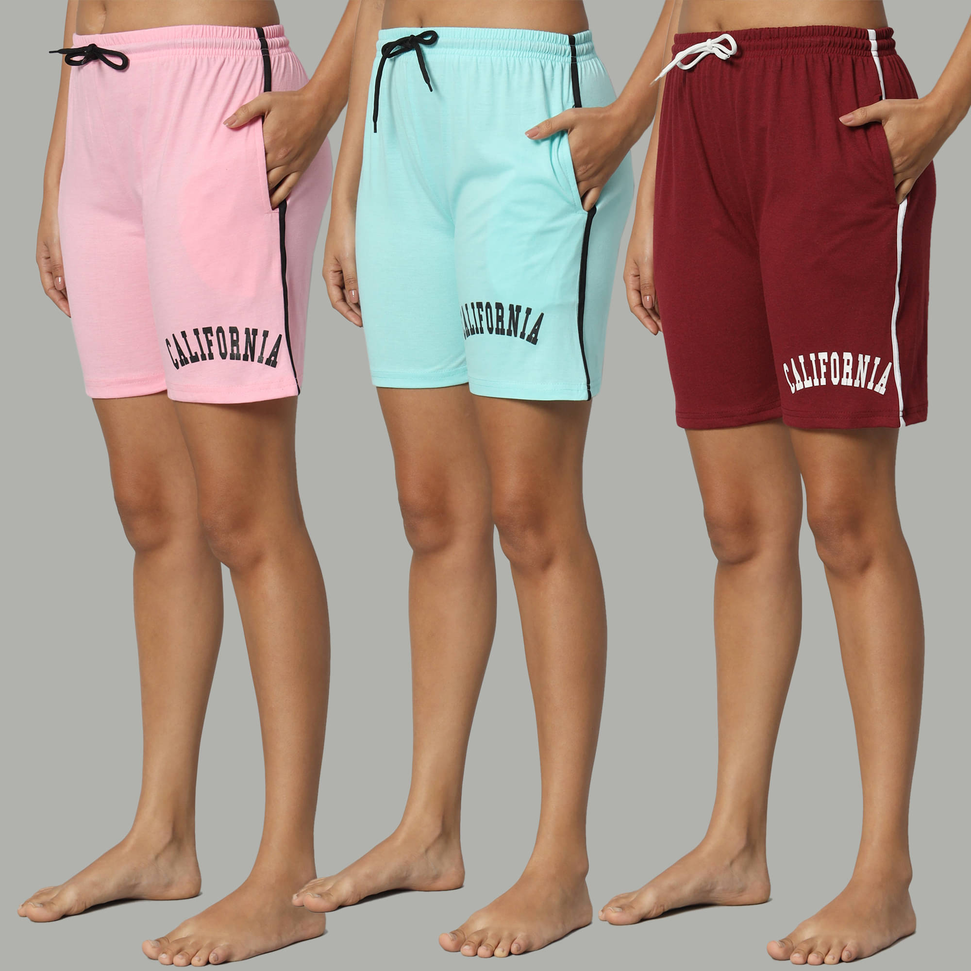     			DUCOHIVE Cotton Blend Bermuda - Multicolor 7 Pack of 3