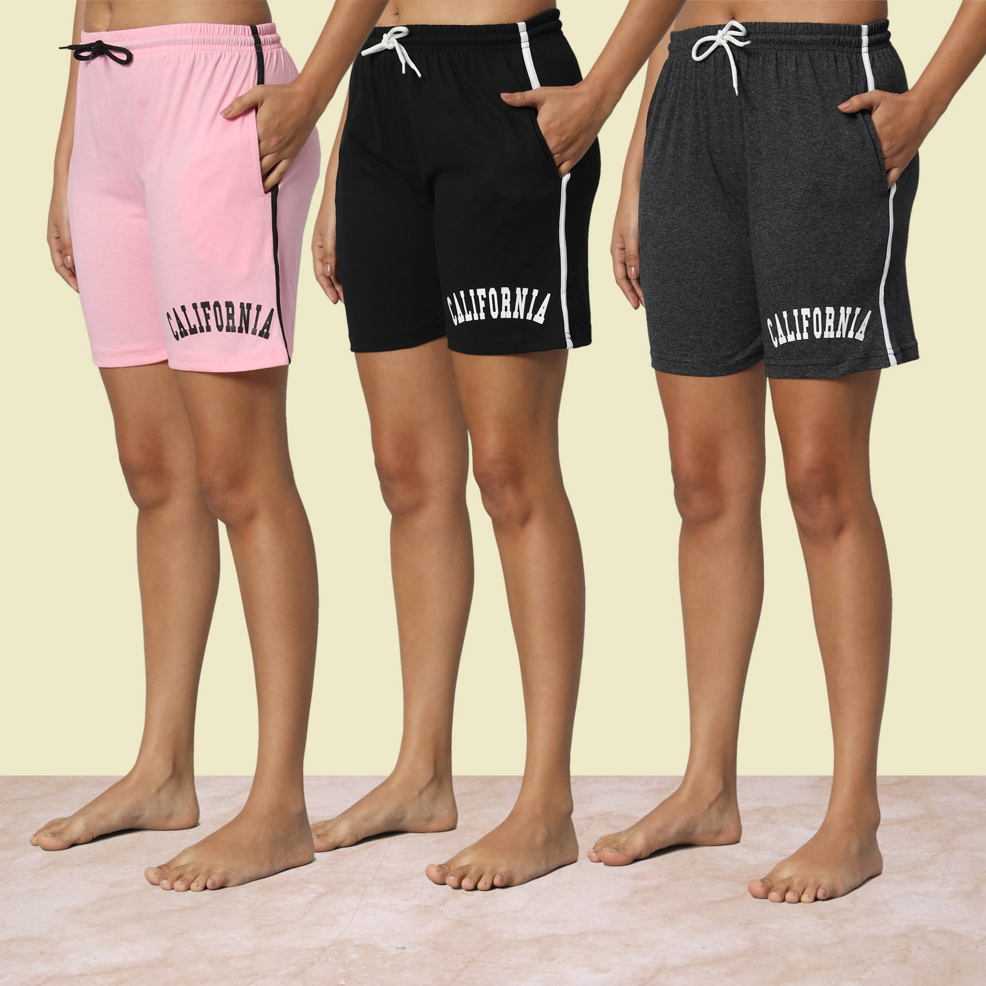     			DUCOHIVE Cotton Blend Bermuda - Multicolor 2 Pack of 3