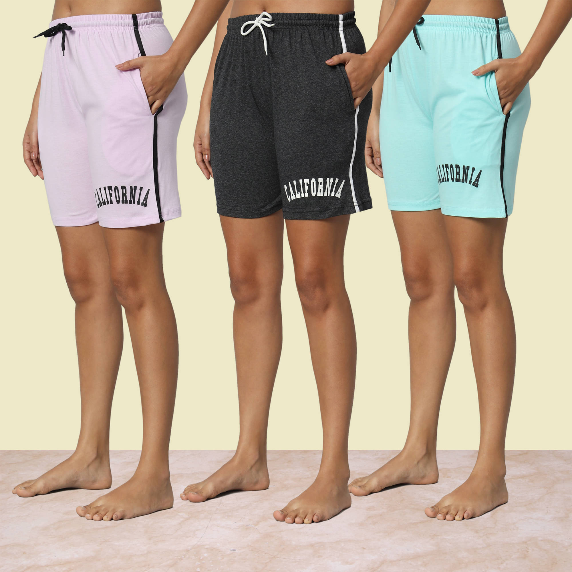     			DUCOHIVE Cotton Blend Bermuda - Multicolor 7 Pack of 3
