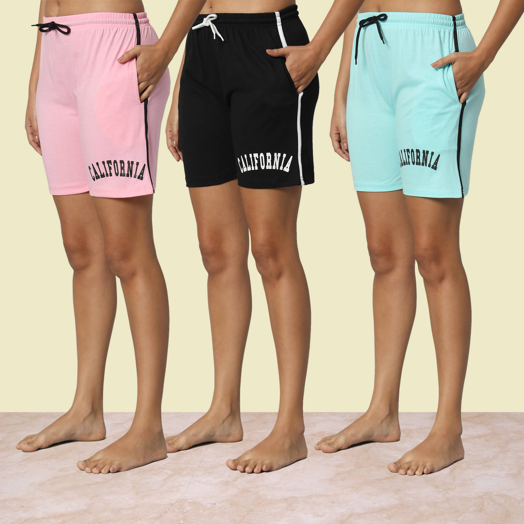     			DUCOHIVE Cotton Blend Bermuda - Multicolor 3 Pack of 3
