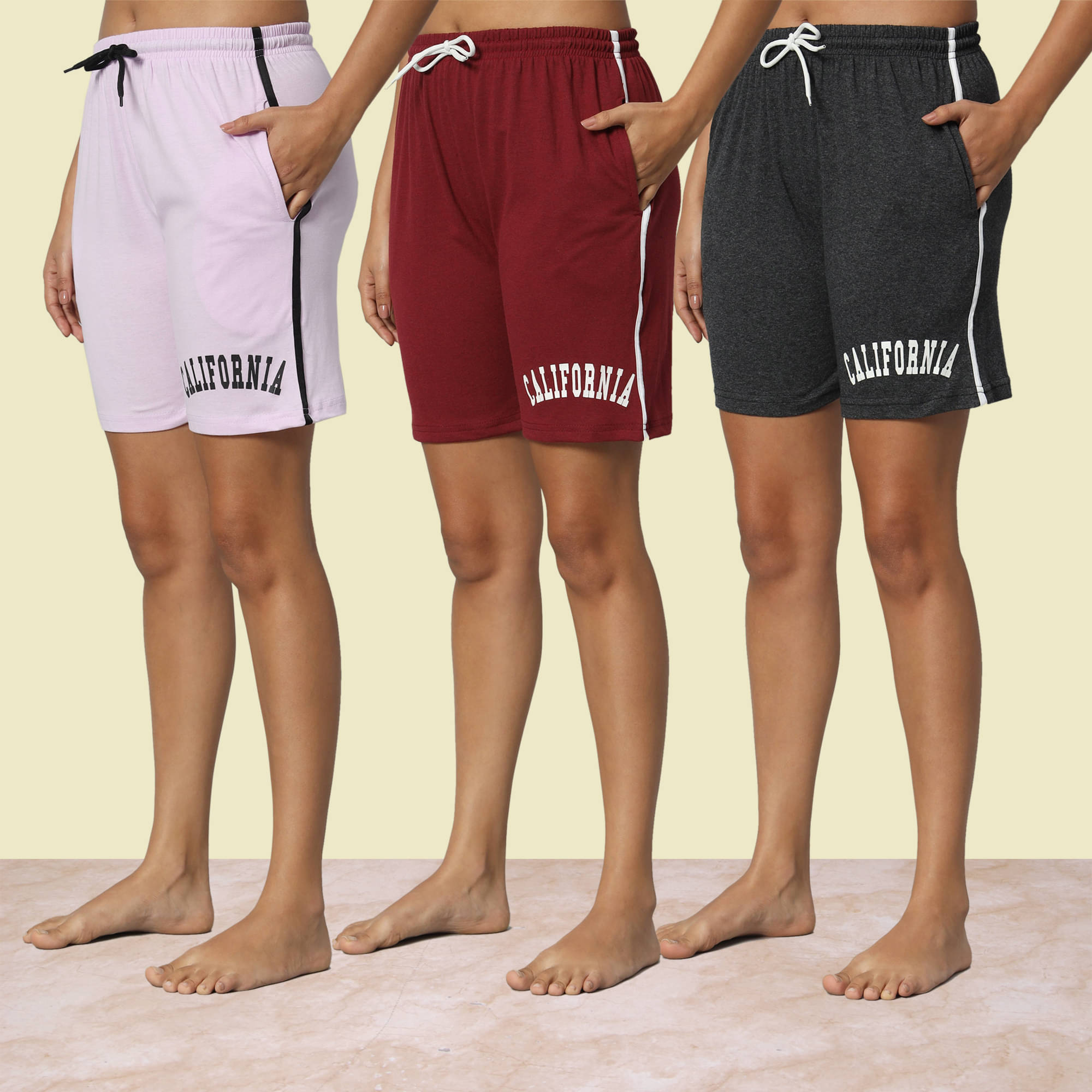     			DUCOHIVE Cotton Blend Bermuda - Multicolor 4 Pack of 3