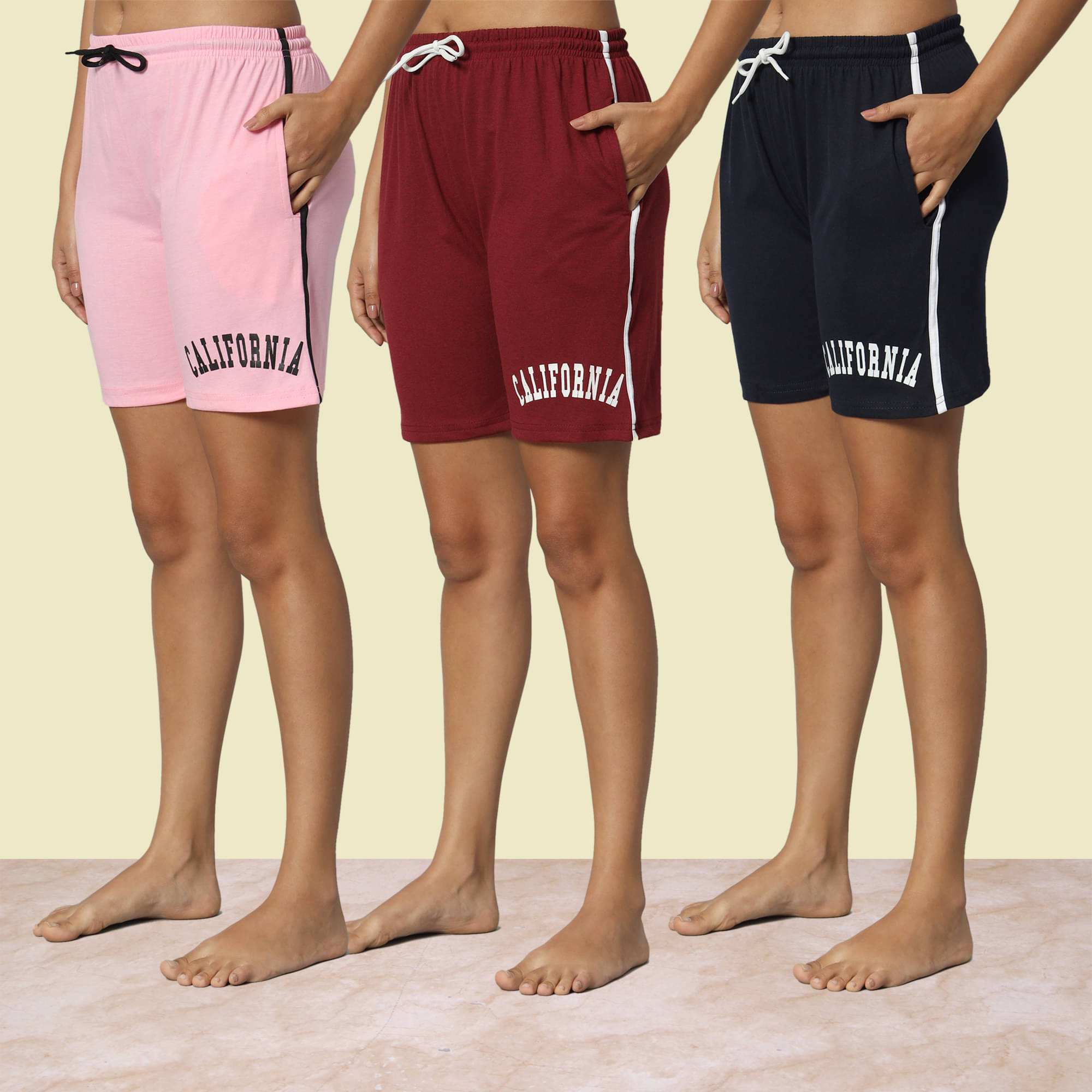     			DUCOHIVE Cotton Blend Bermuda - Multicolor 2 Pack of 3