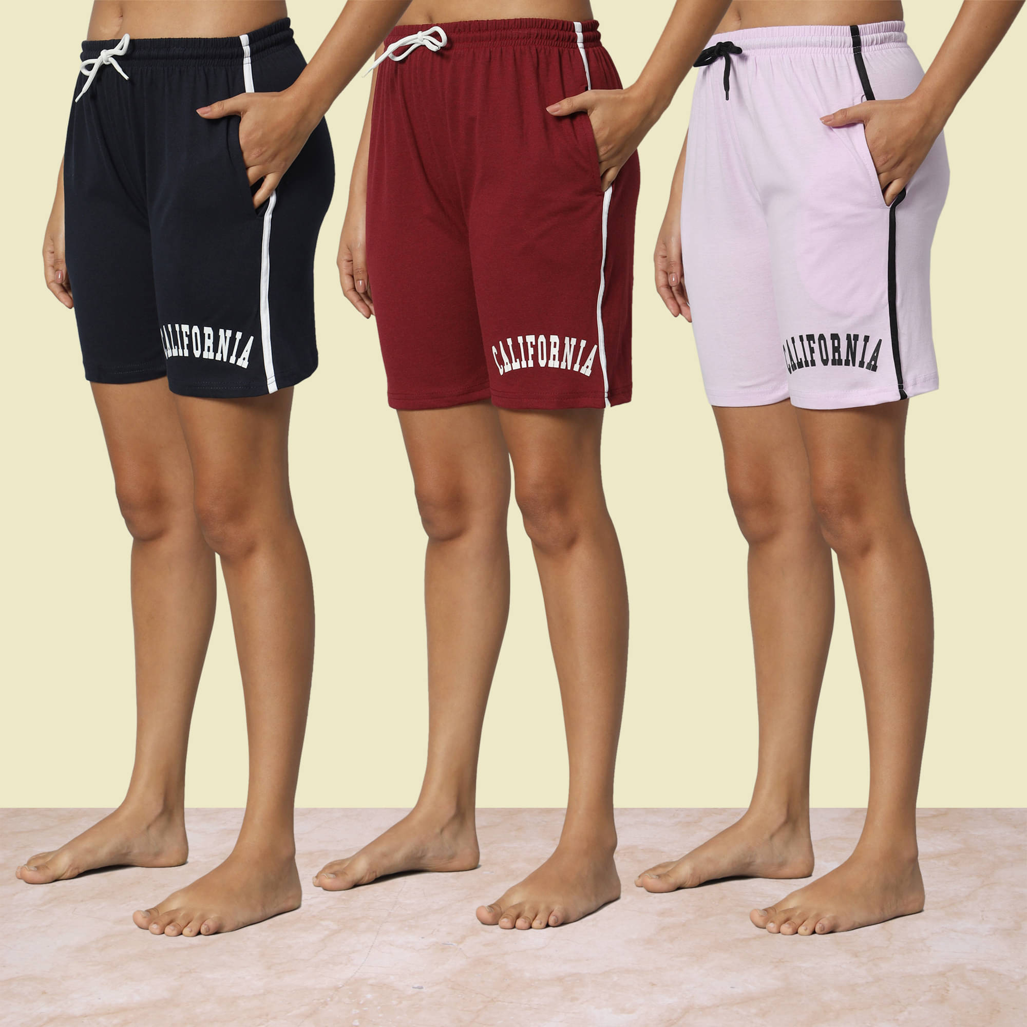     			DUCOHIVE Cotton Blend Bermuda - Multicolor 6 Pack of 3