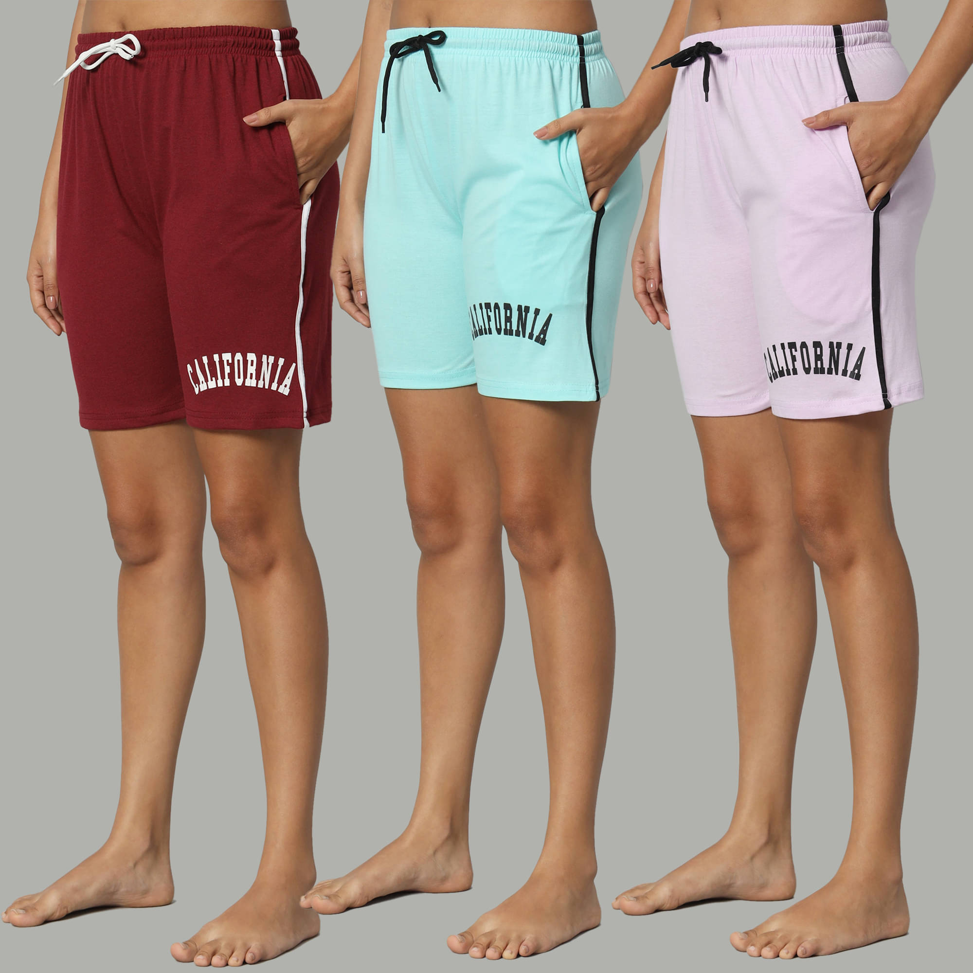     			DUCOHIVE Cotton Blend Bermuda - Multicolor 3 Pack of 3