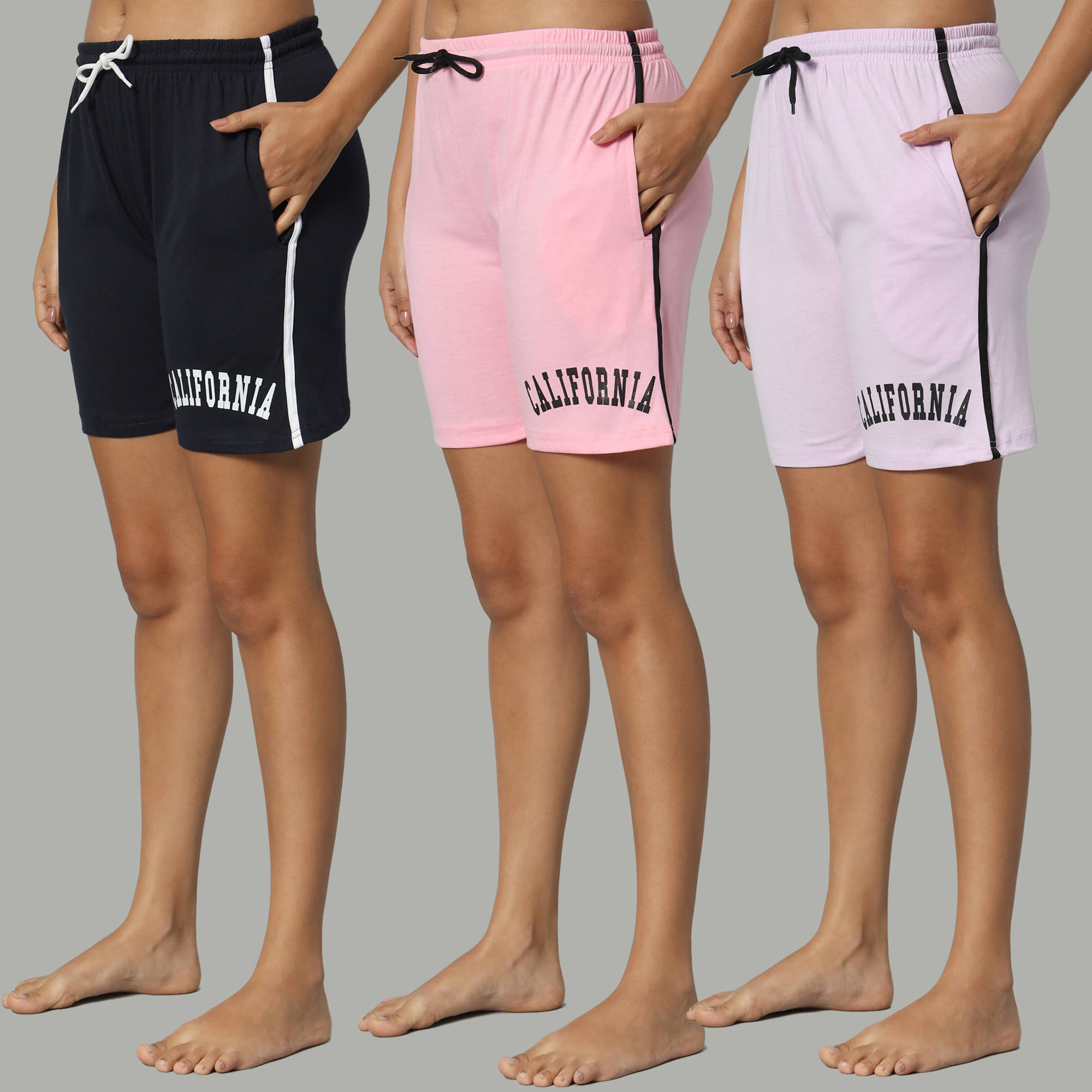     			DUCOHIVE Cotton Blend Bermuda - Multicolor 3 Pack of 3