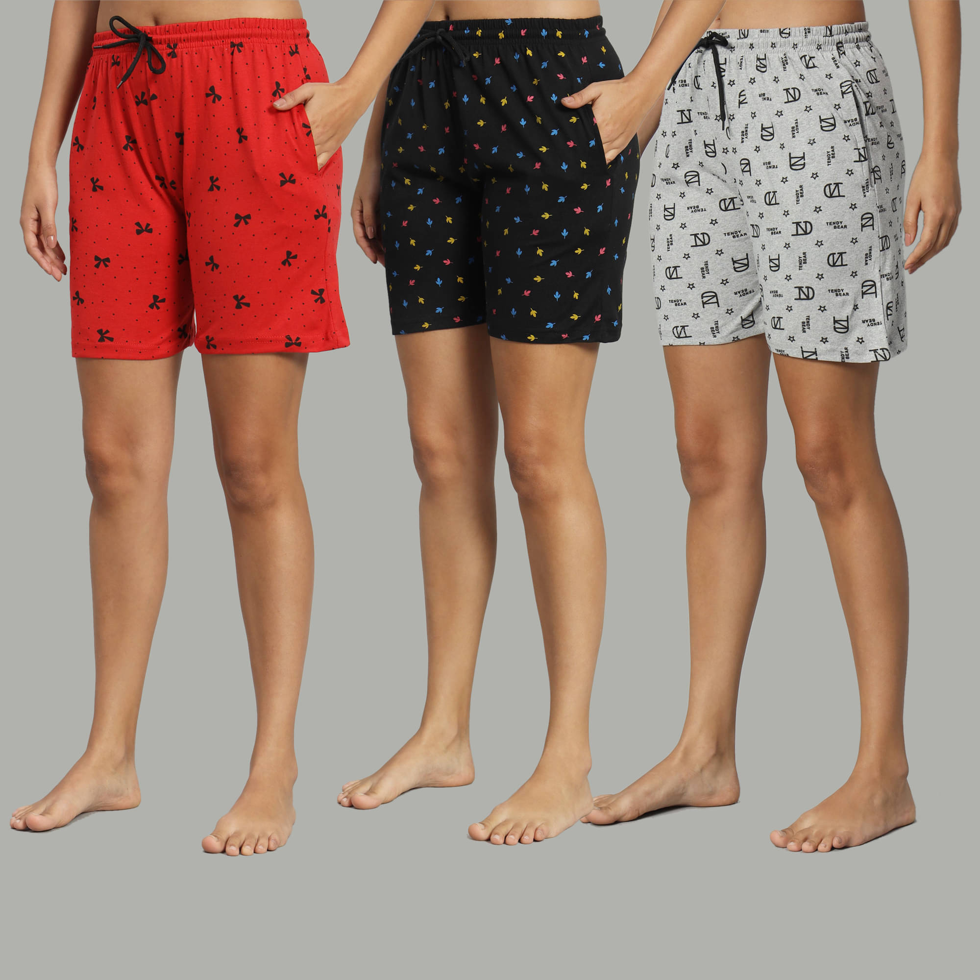     			DUCOHIVE Cotton Blend Bermuda - Multicolor 3 Pack of 3