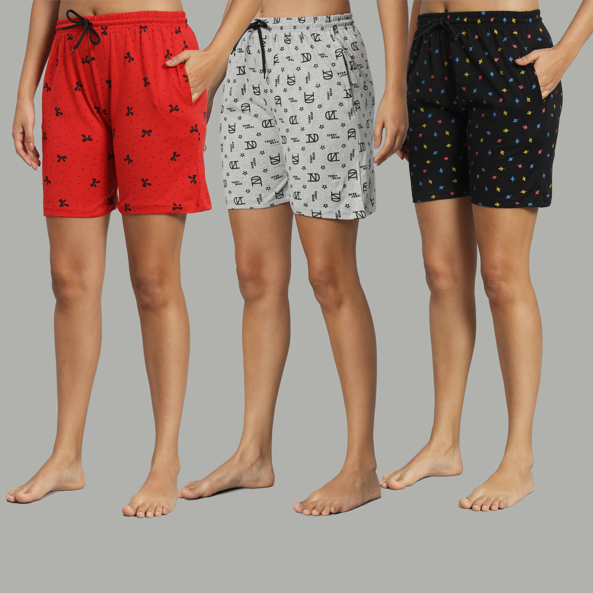     			DUCOHIVE Cotton Blend Bermuda - Multicolor 5 Pack of 3