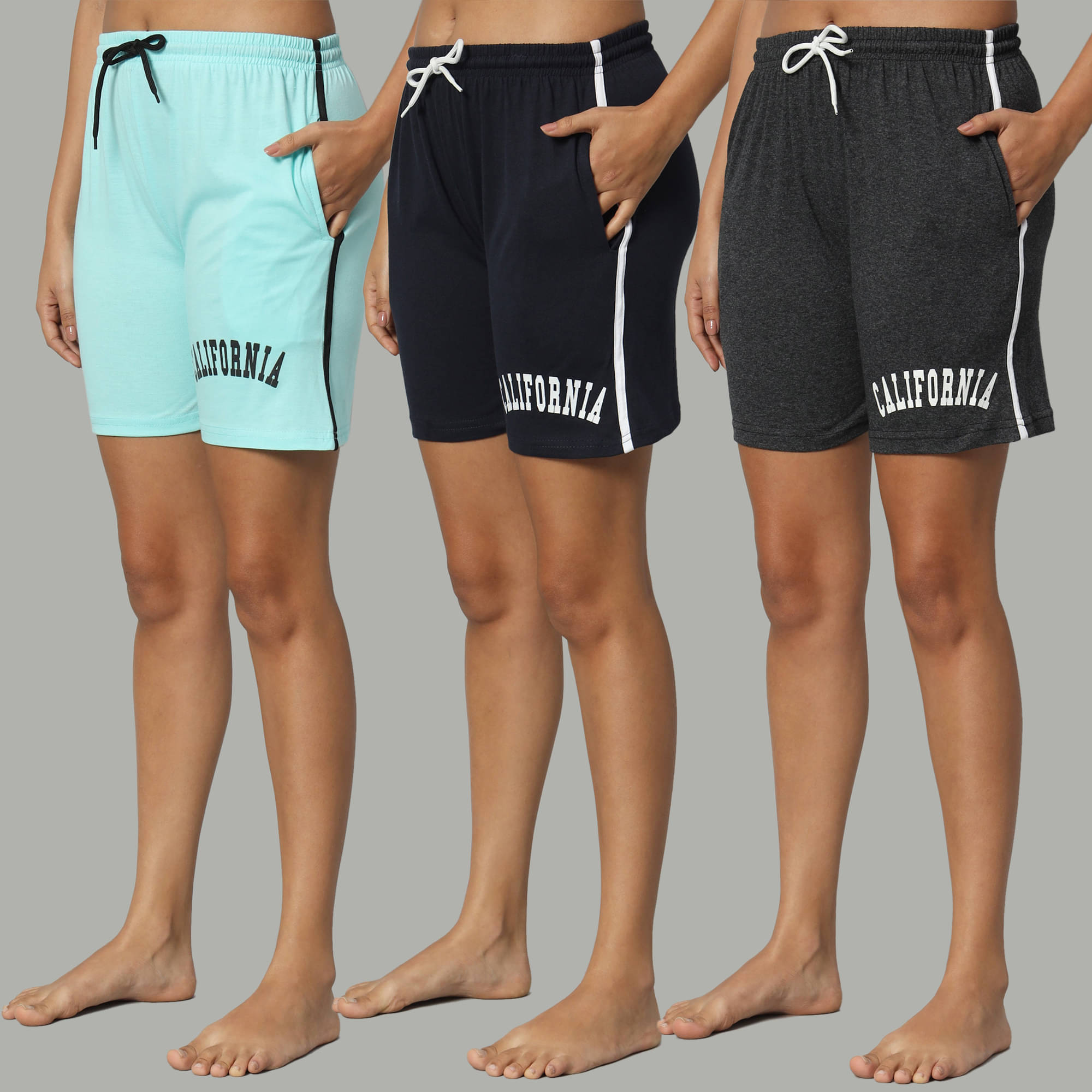     			DUCOHIVE Cotton Blend Bermuda - Multicolor 3 Pack of 3