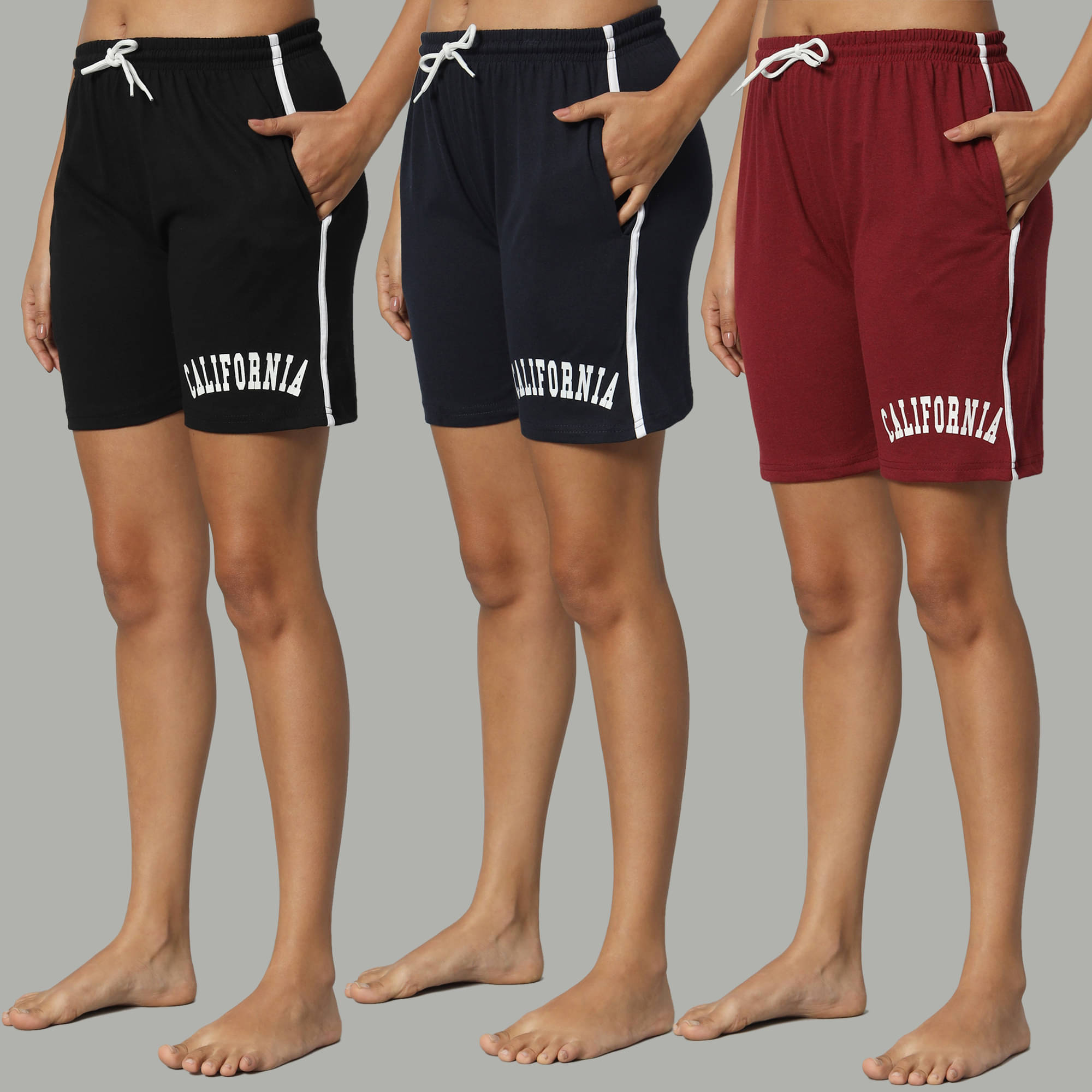     			DUCOHIVE Cotton Blend Bermuda - Multicolor 3 Pack of 3