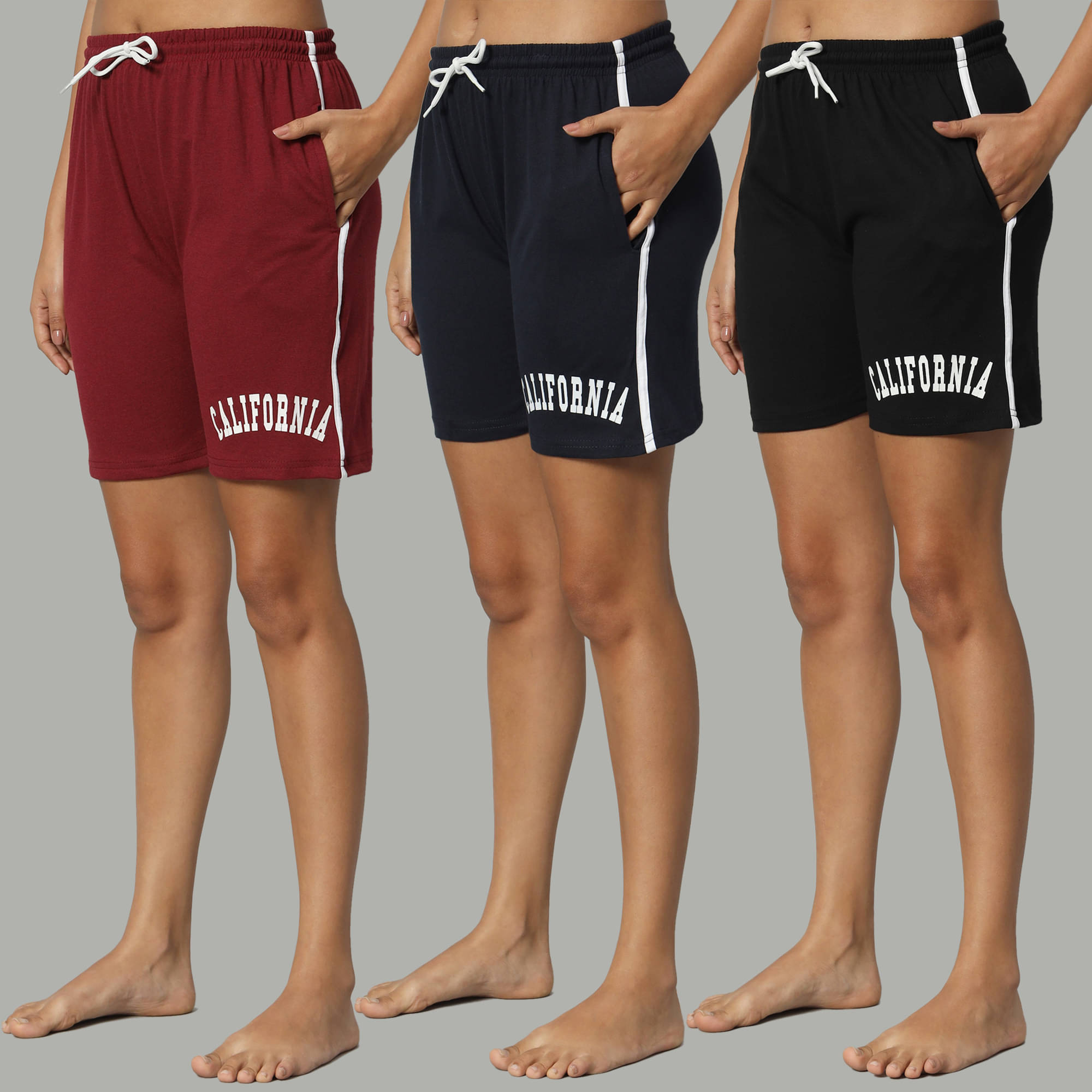     			DUCOHIVE Cotton Blend Bermuda - Multicolor 3 Pack of 3