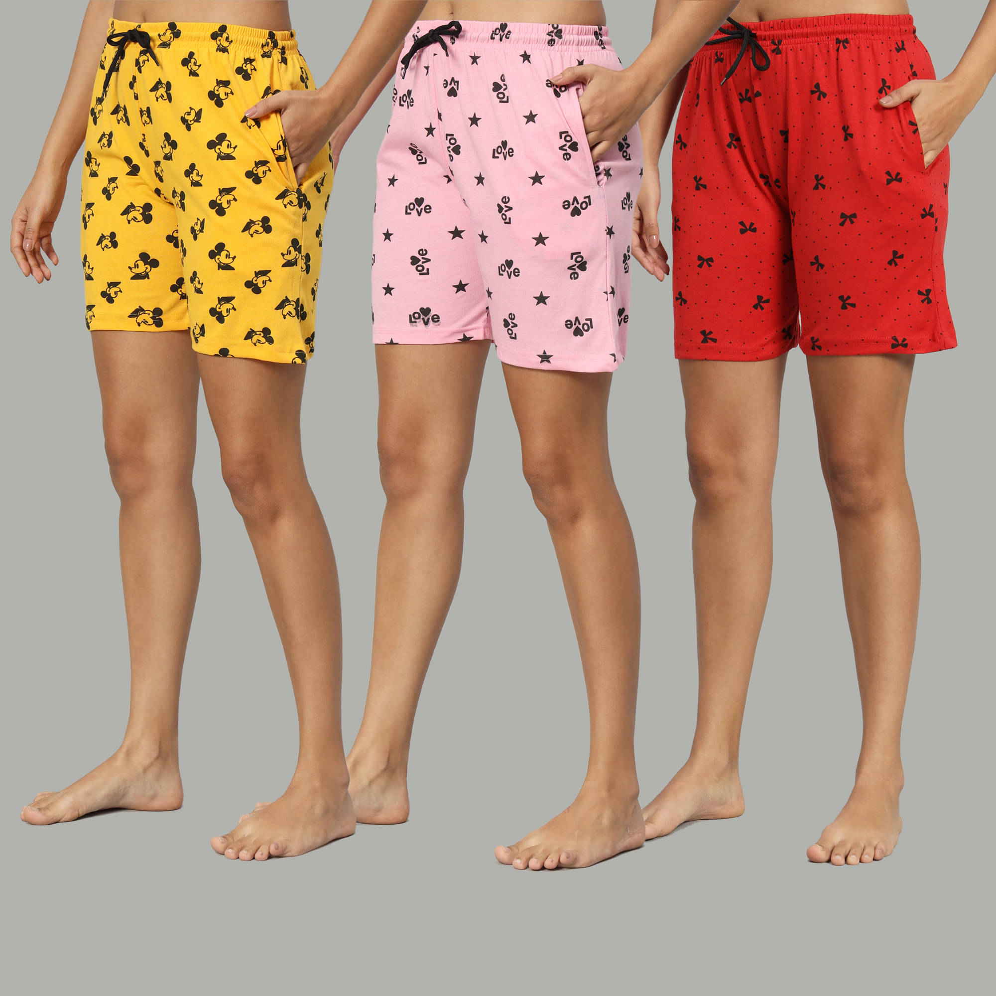     			DUCOHIVE Cotton Blend Bermuda - Multicolor 3 Pack of 3