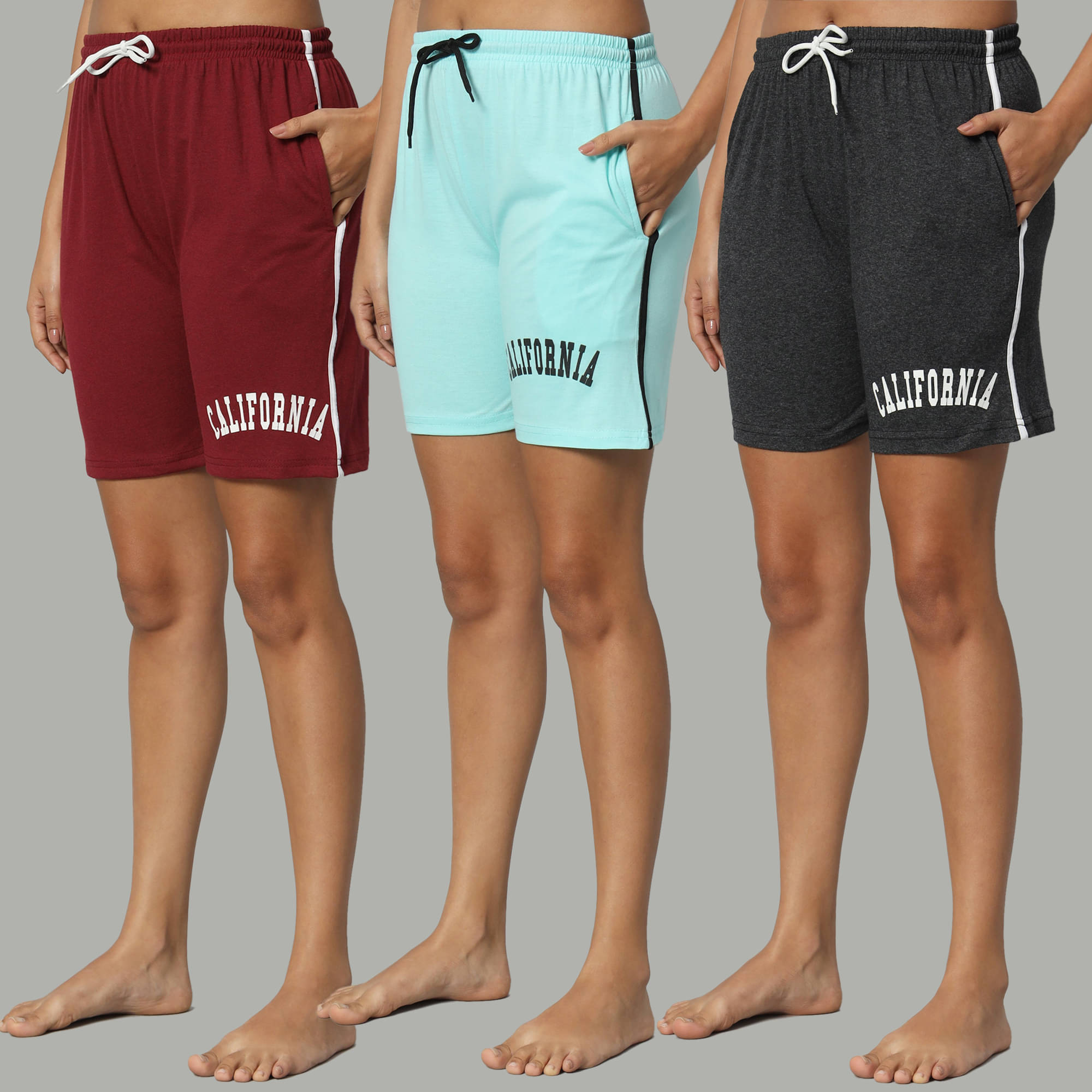     			DUCOHIVE Cotton Blend Bermuda - Multicolor 2 Pack of 3