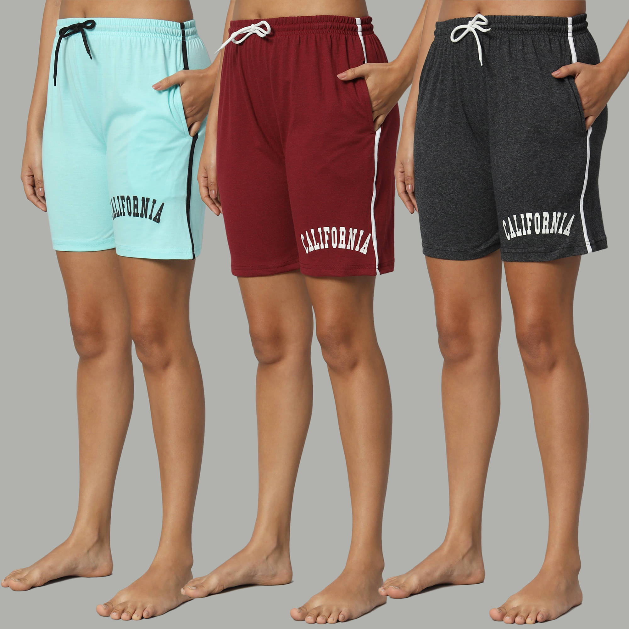     			DUCOHIVE Cotton Blend Bermuda - Multicolor 2 Pack of 3