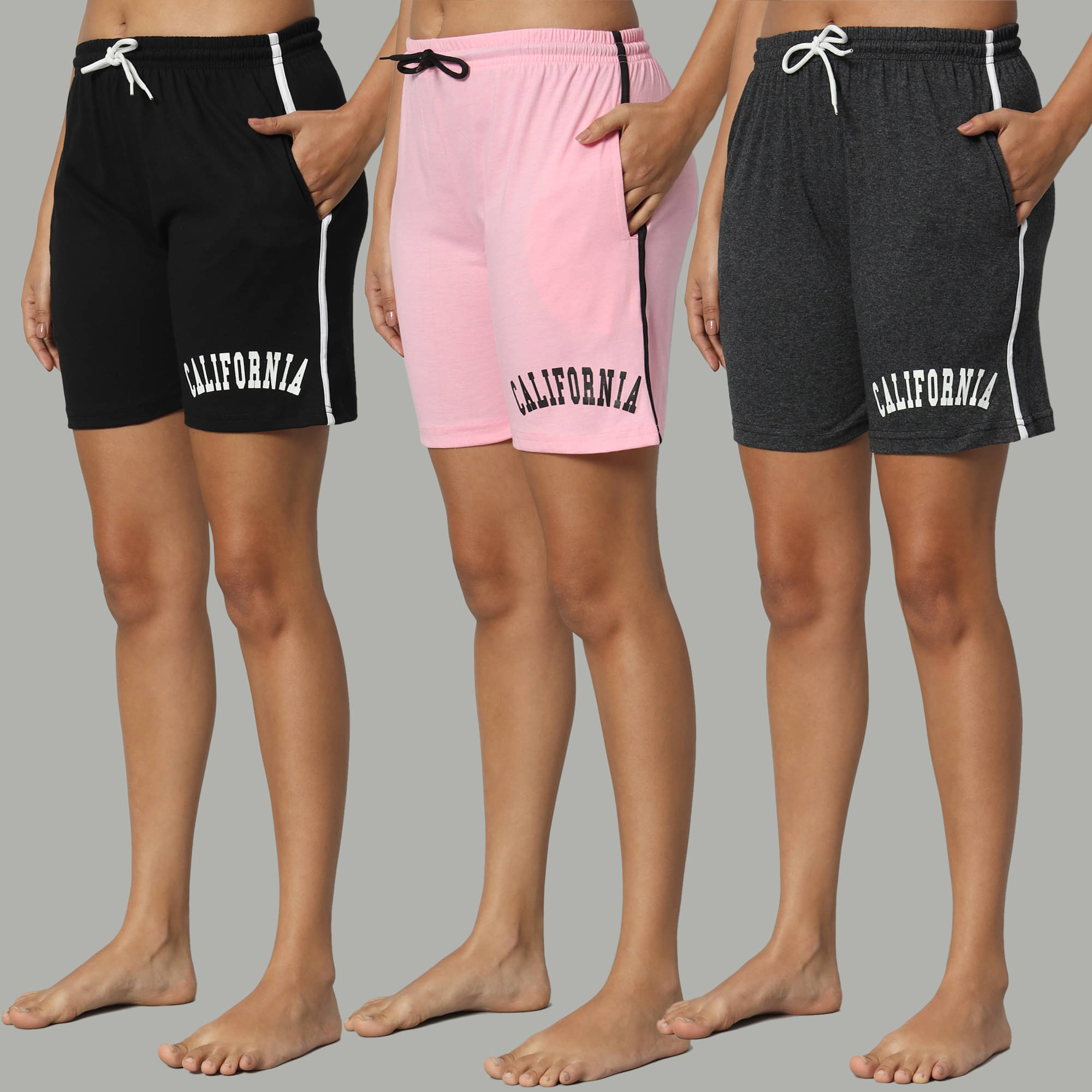     			DUCOHIVE Cotton Blend Bermuda - Multicolor 2 Pack of 3