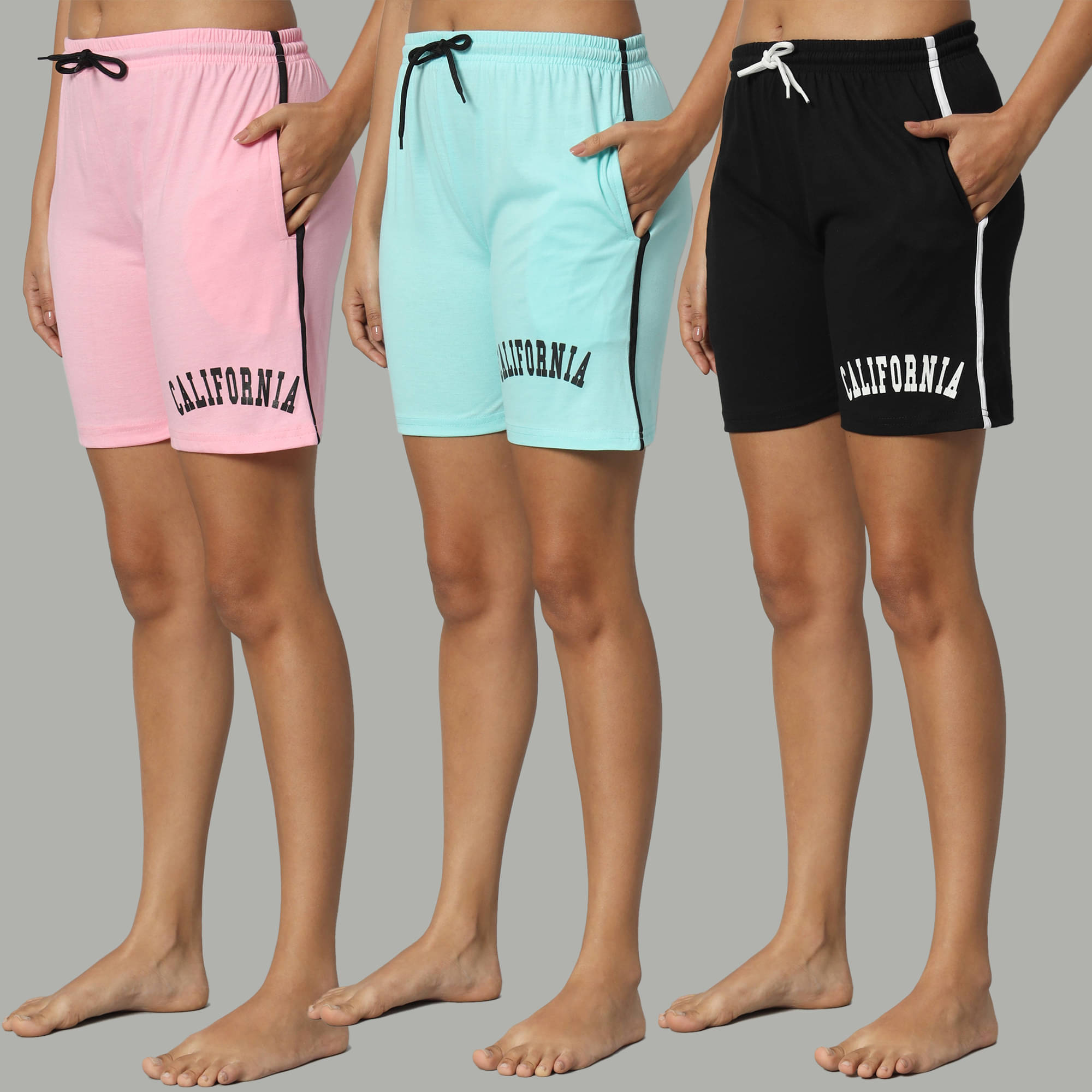     			DUCOHIVE Cotton Blend Bermuda - Multicolor 3 Pack of 3