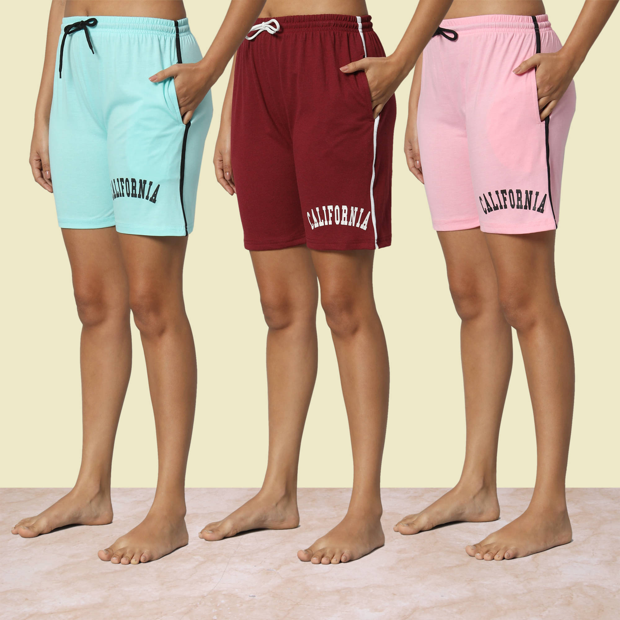     			DUCOHIVE Cotton Blend Bermuda - Multicolor 7 Pack of 3