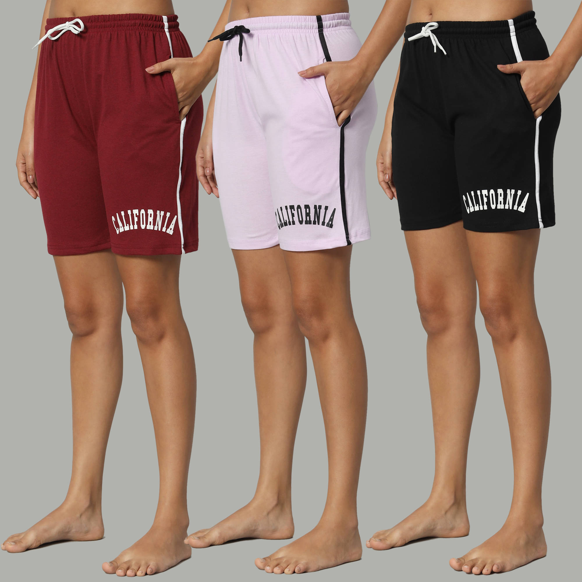     			DUCOHIVE Cotton Blend Bermuda - Multicolor 2 Pack of 3