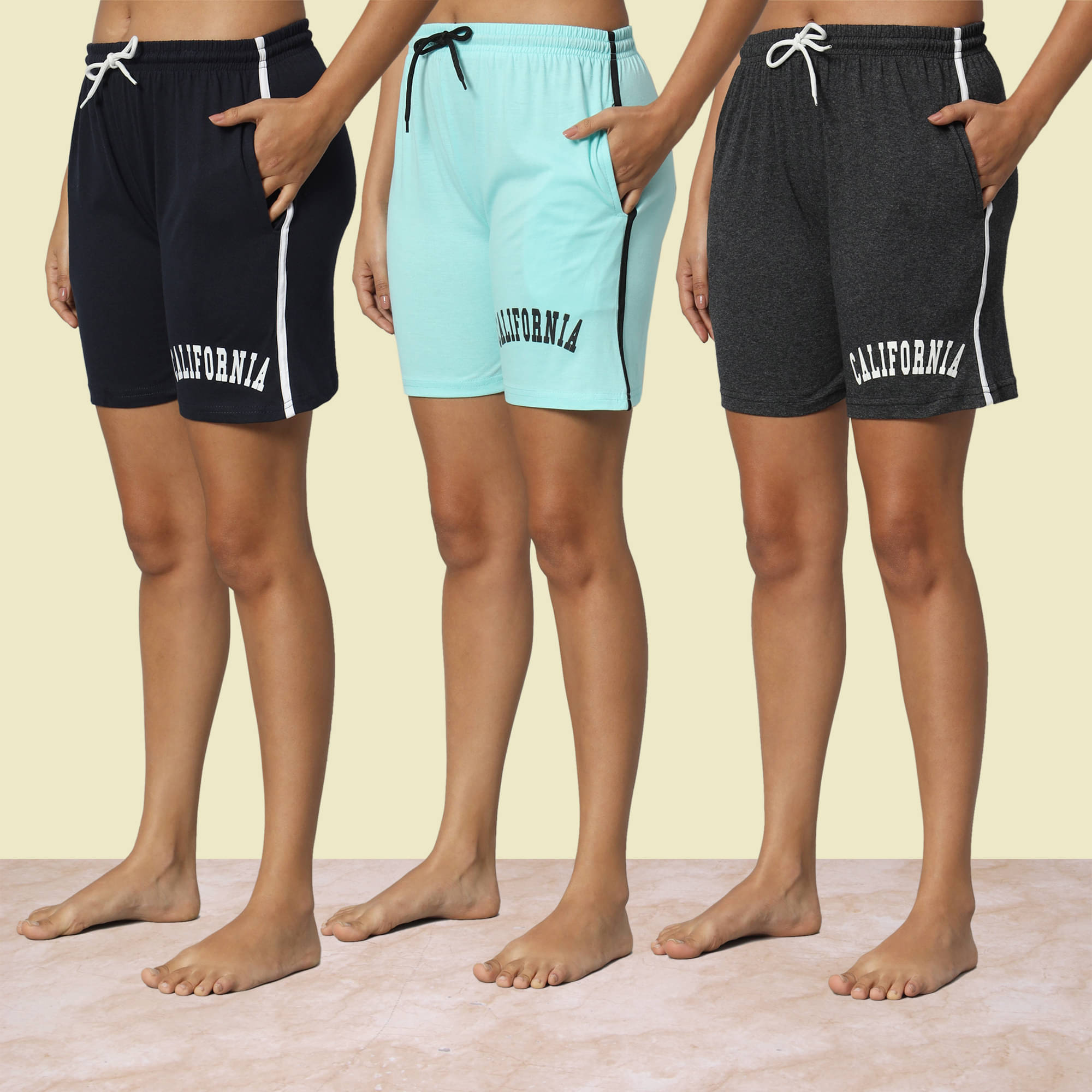     			DUCOHIVE Cotton Blend Bermuda - Multicolor 2 Pack of 3
