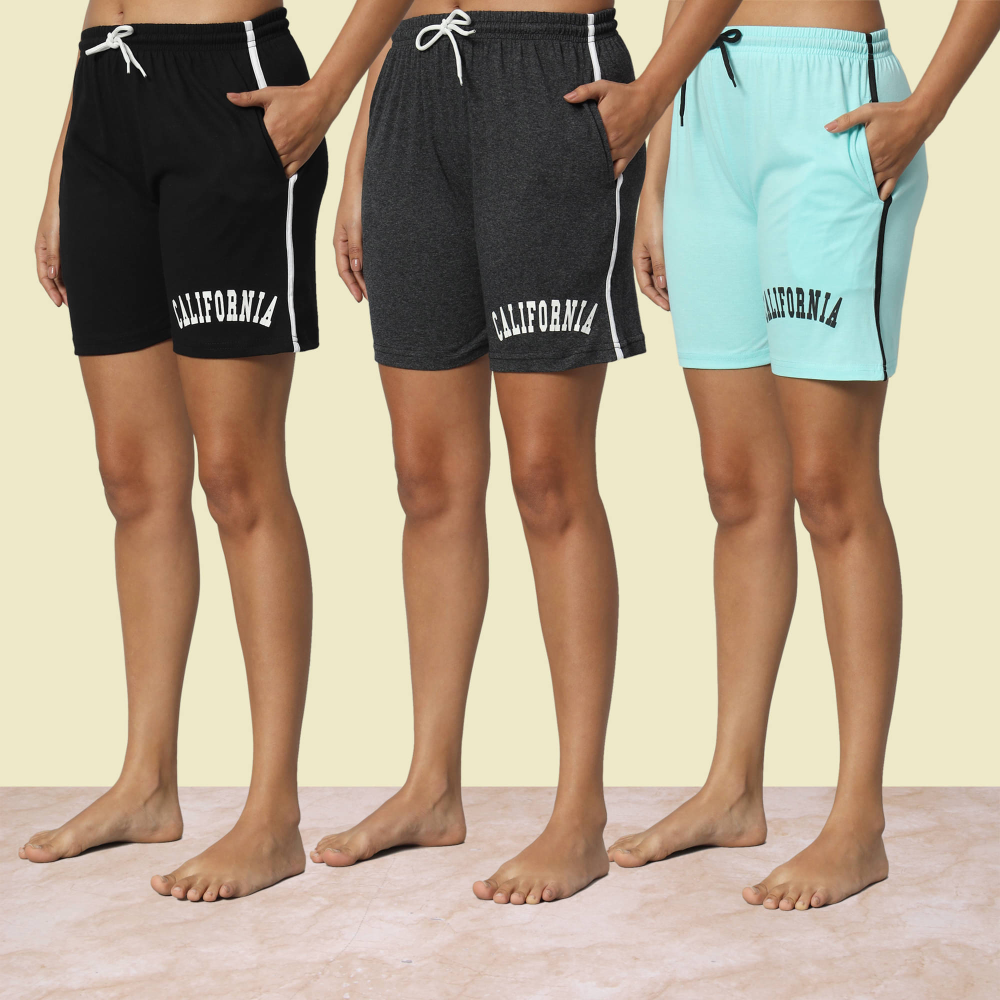     			DUCOHIVE Cotton Blend Bermuda - Multicolor 8 Pack of 3
