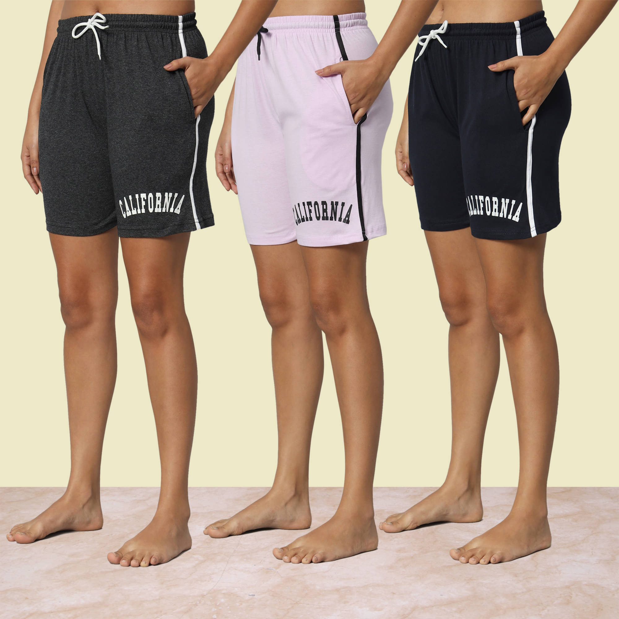     			DUCOHIVE Cotton Blend Bermuda - Multicolor 4 Pack of 3