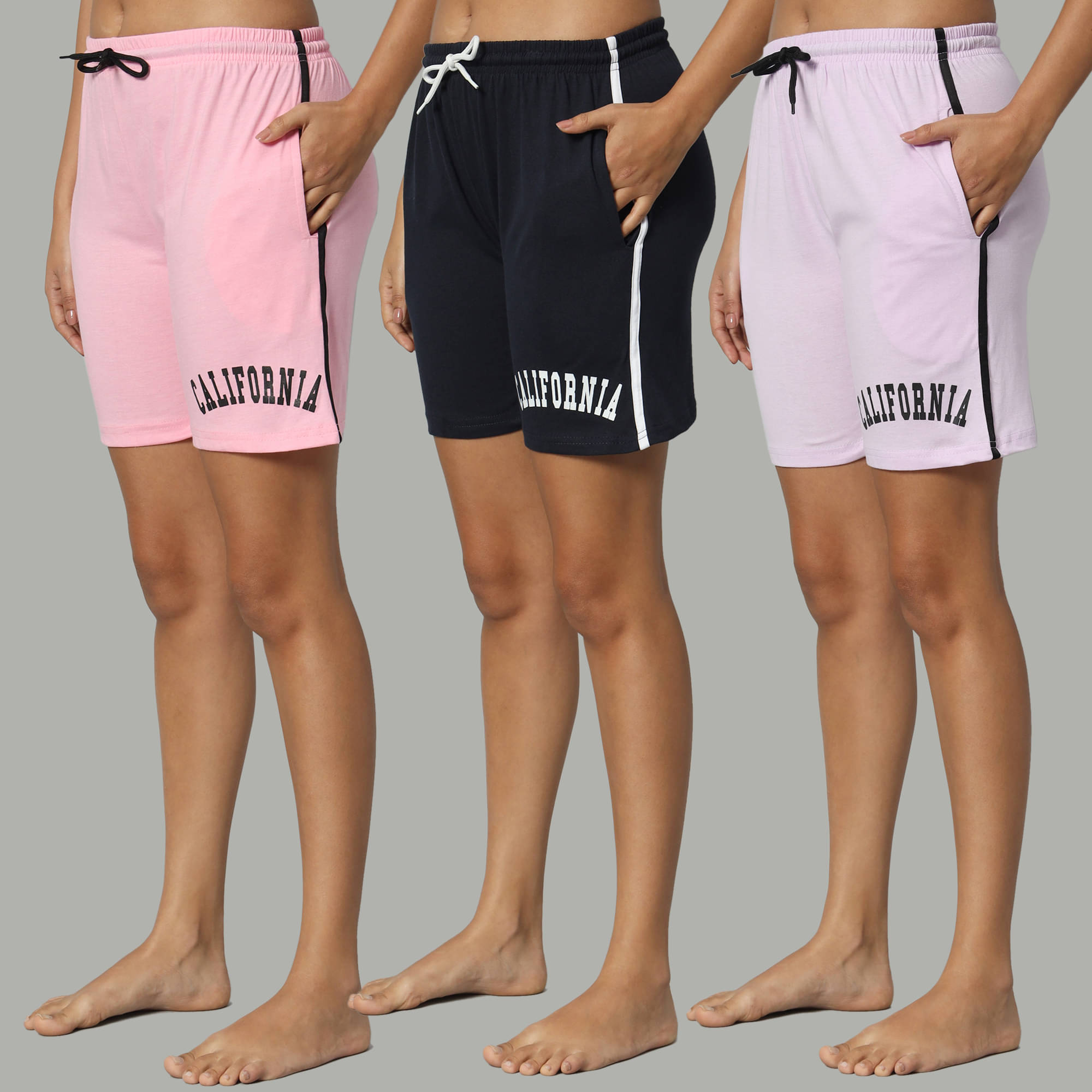     			DUCOHIVE Cotton Blend Bermuda - Multicolor 2 Pack of 3