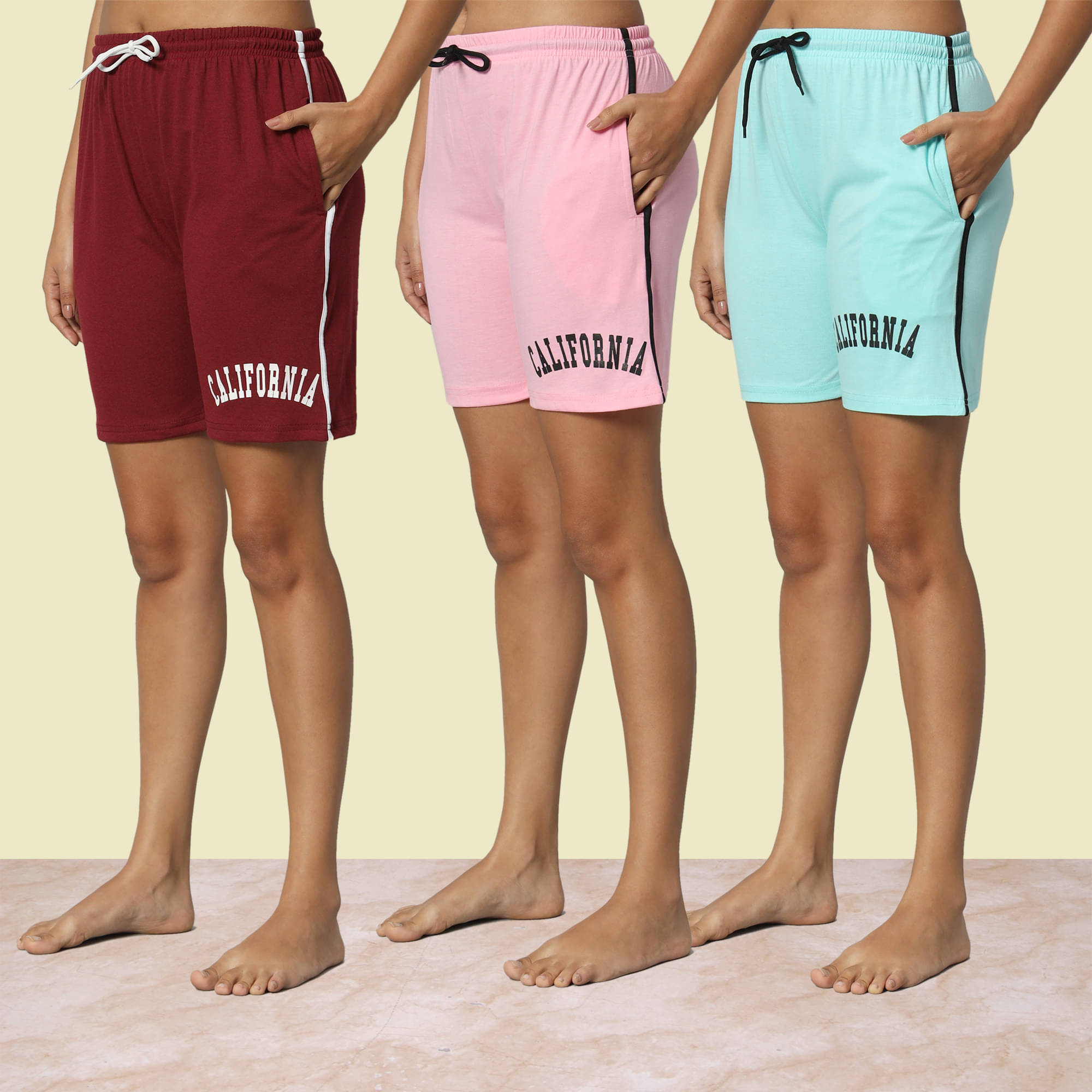    			DUCOHIVE Cotton Blend Bermuda - Multicolor 4 Pack of 3
