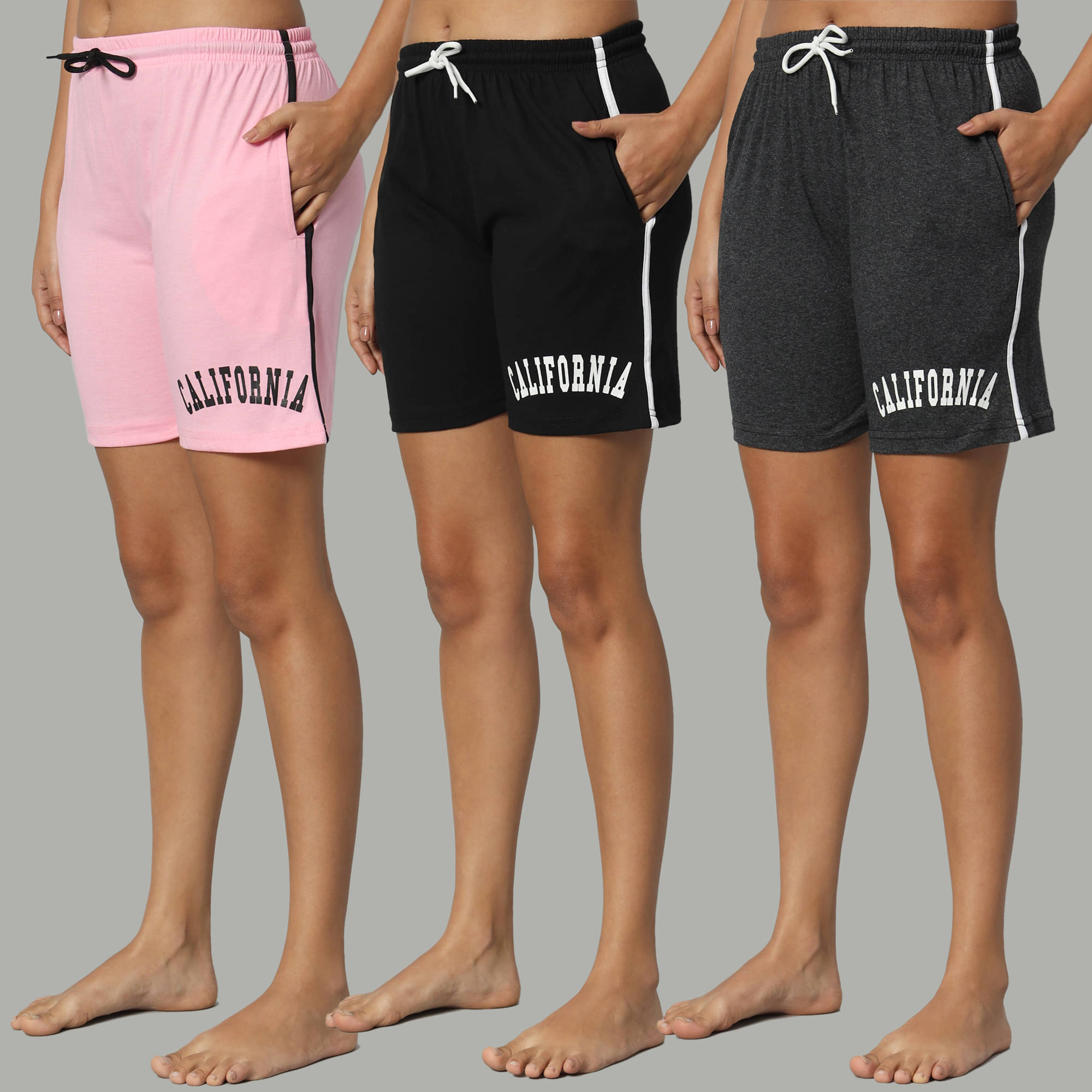     			DUCOHIVE Cotton Blend Bermuda - Multicolor 2 Pack of 3