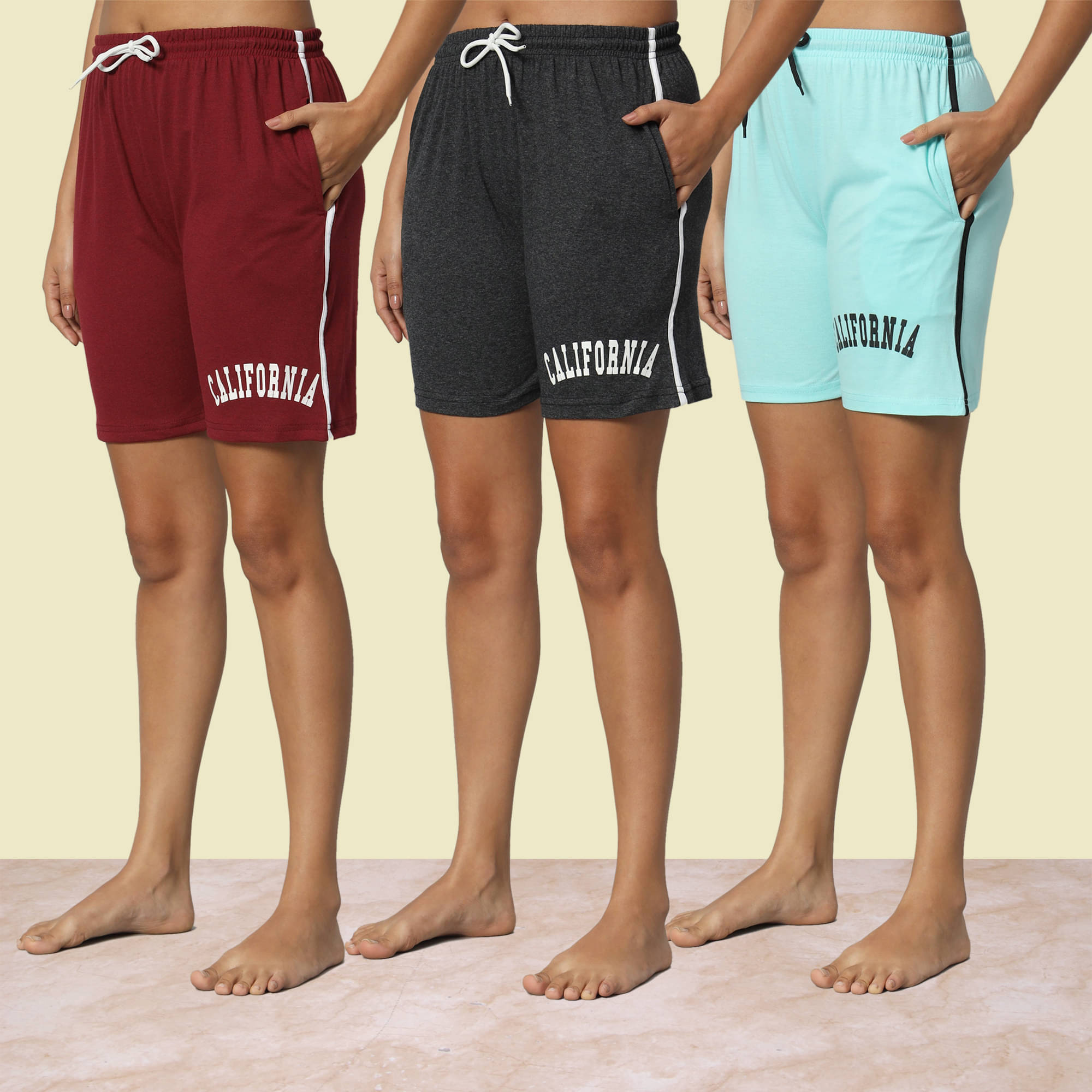     			DUCOHIVE Cotton Blend Bermuda - Multicolor 7 Pack of 3