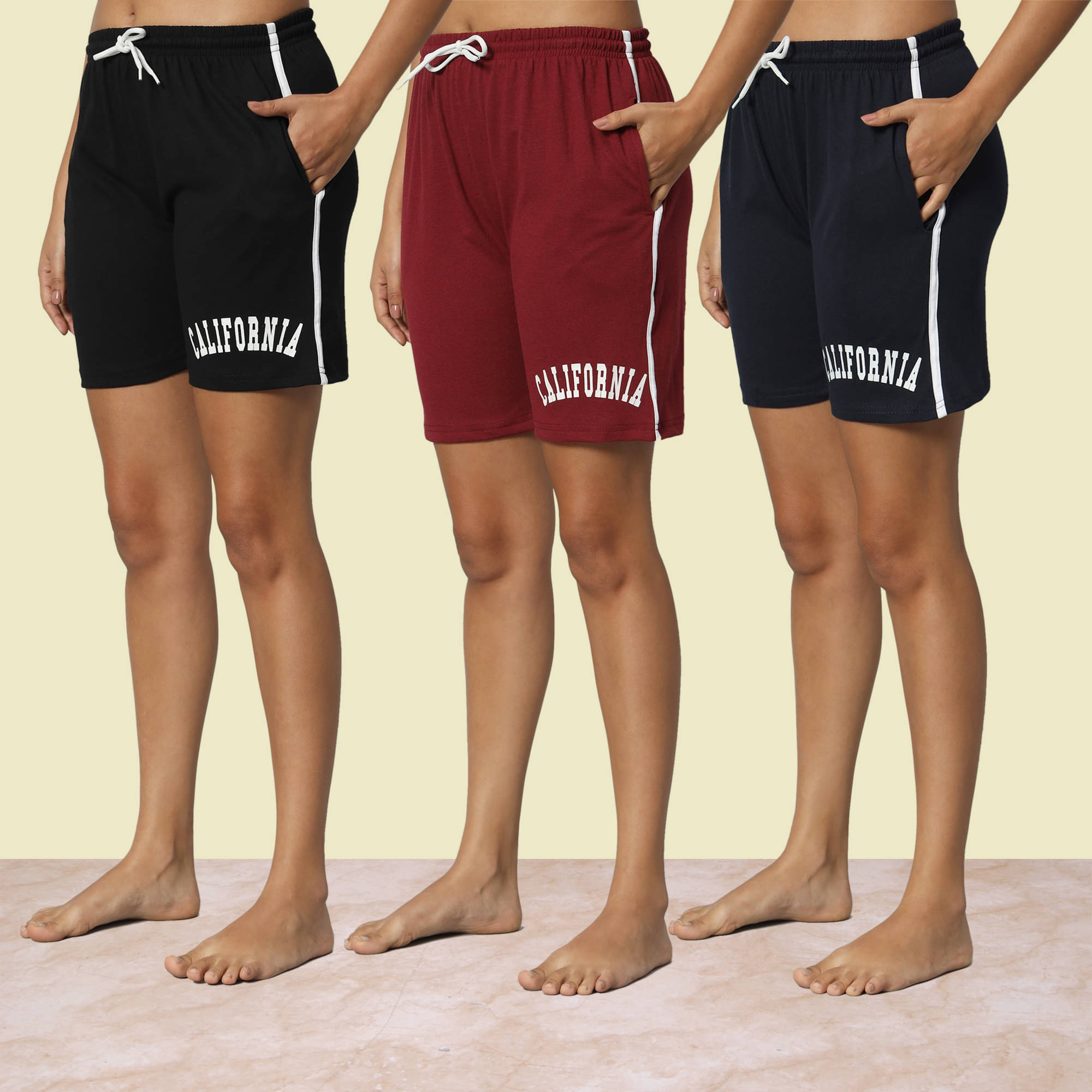     			DUCOHIVE Cotton Blend Bermuda - Multicolor 7 Pack of 3