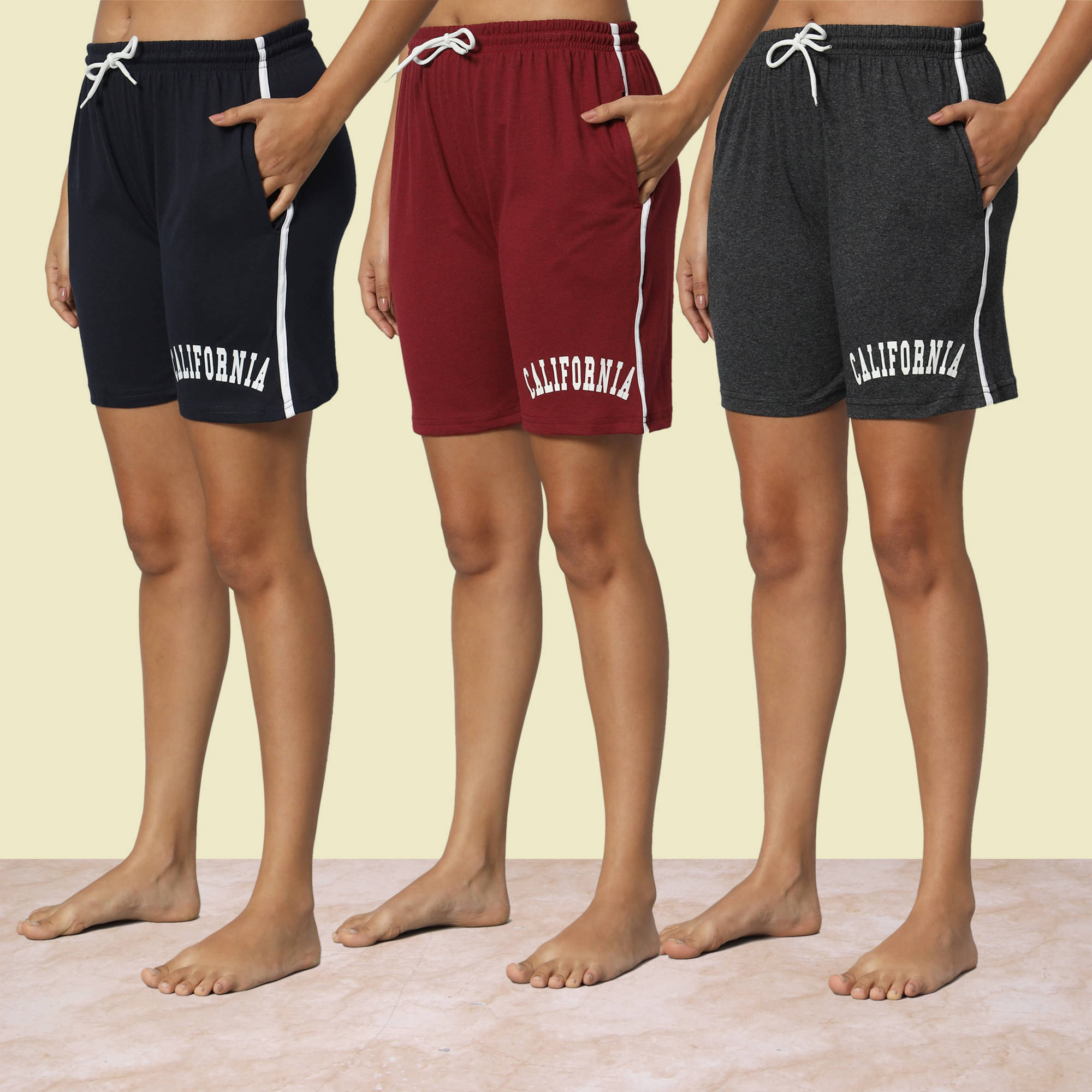     			DUCOHIVE Cotton Blend Bermuda - Multicolor 2 Pack of 3