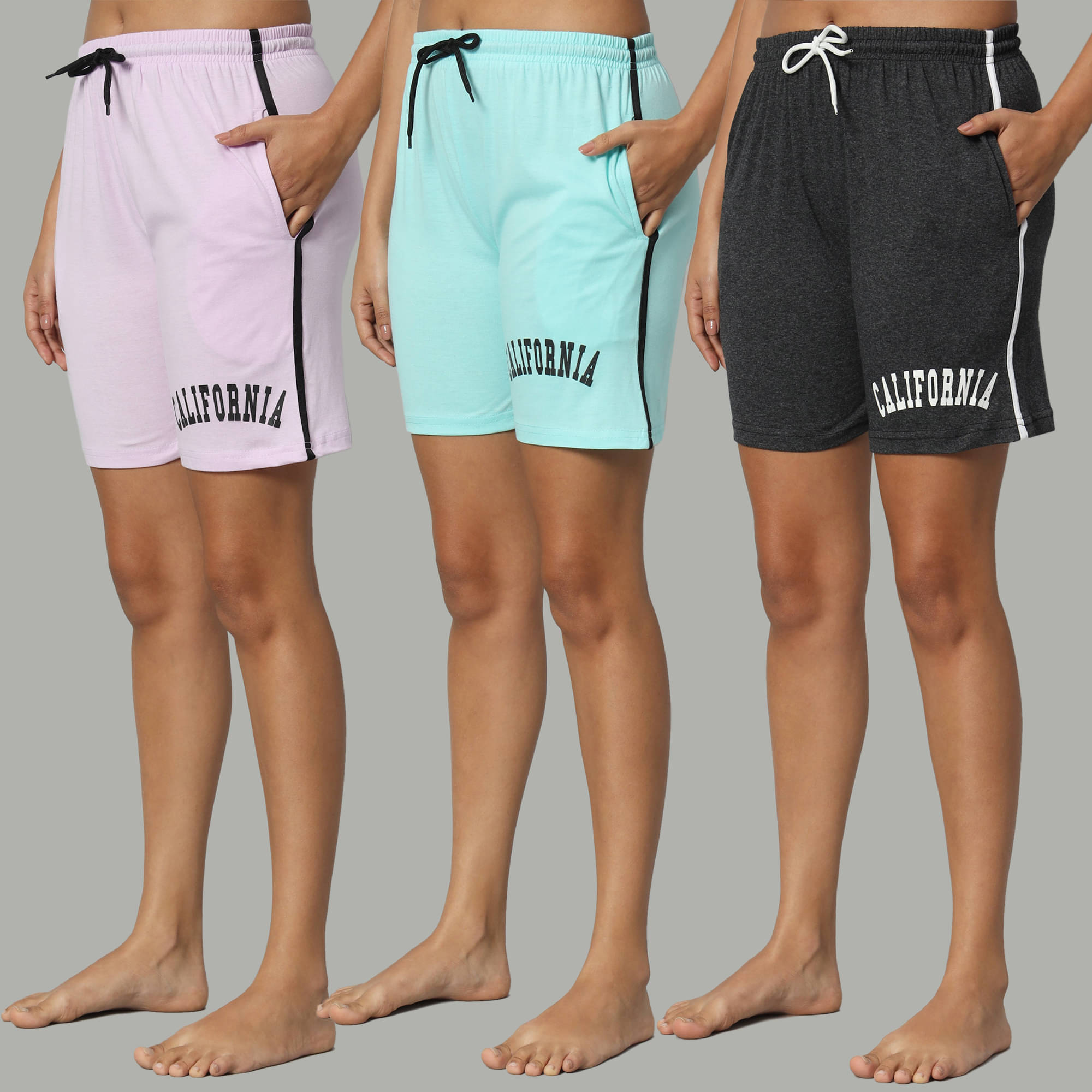     			DUCOHIVE Cotton Blend Bermuda - Multicolor 7 Pack of 3