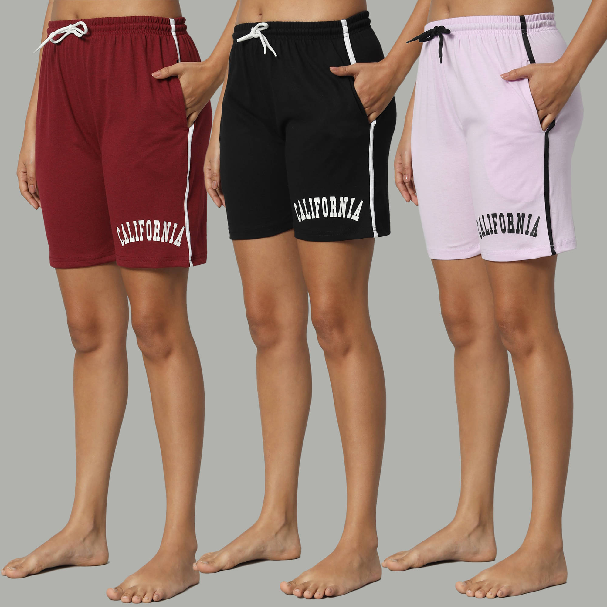     			DUCOHIVE Cotton Blend Bermuda - Multicolor 7 Pack of 3
