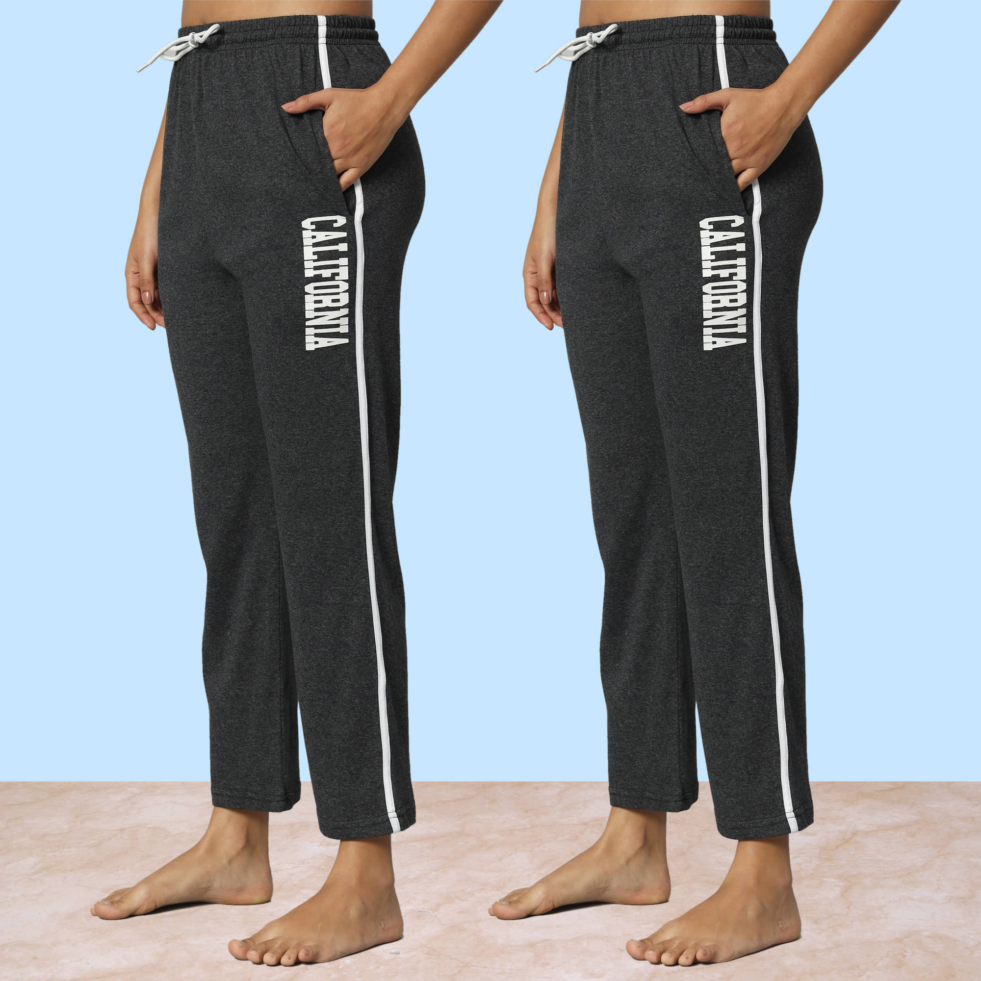     			DUCOHIVE Multicolor Cotton Women's Nightwear Pyjama ( Pack of 2 )