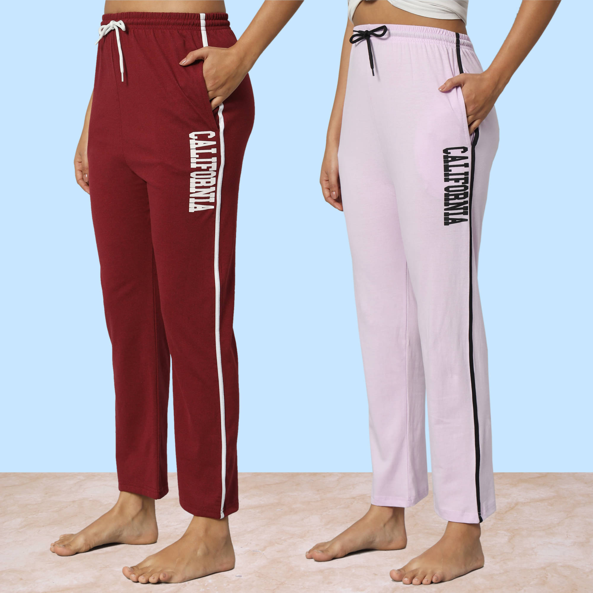     			DUCOHIVE Multicolor Cotton Women's Nightwear Pyjama ( Pack of 2 )