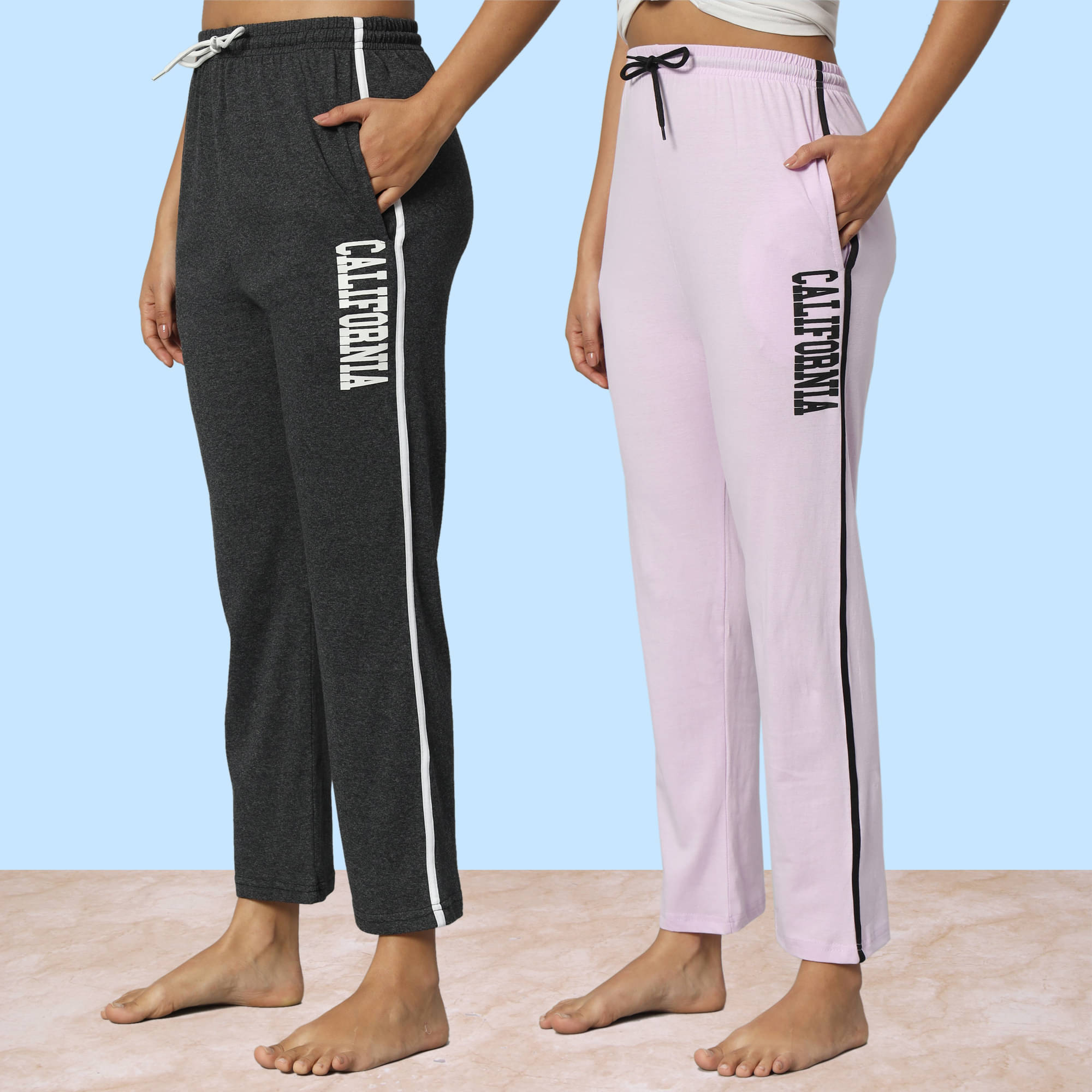     			DUCOHIVE Multicolor Cotton Women's Nightwear Pyjama ( Pack of 2 )
