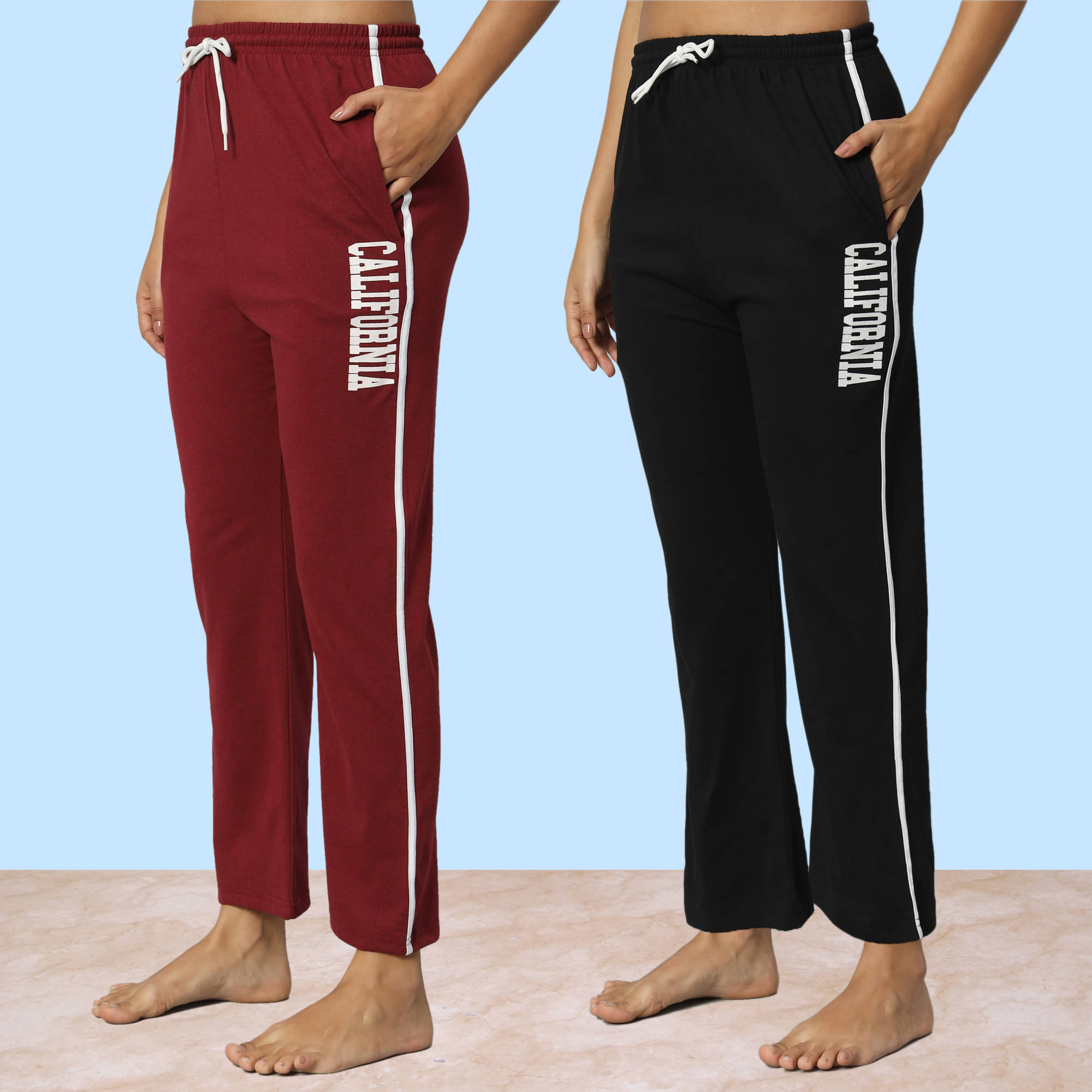     			DUCOHIVE Multicolor Cotton Women's Nightwear Pyjama ( Pack of 2 )