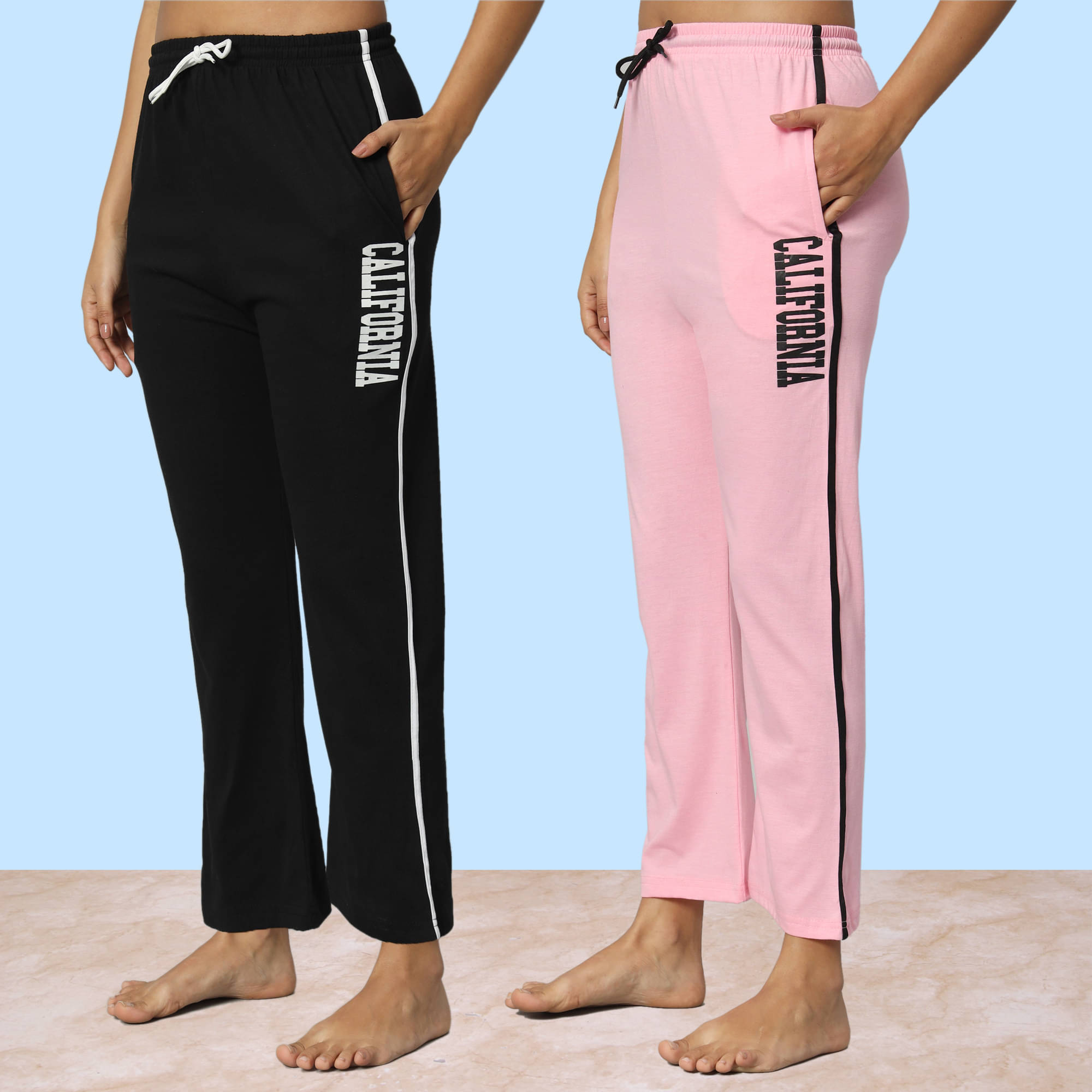     			DUCOHIVE Multicolor Cotton Women's Nightwear Pyjama ( Pack of 2 )
