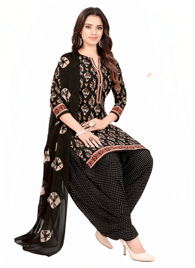 ANNAPURNA CREATION Unstitched Crepe Printed Dress Material - Black ( Pack of 1 ) ANNAPURNA CREATION Unstitched Crepe Printed Dress Material - Black ( Pack of 1 )