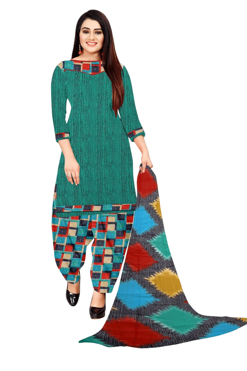 ANNAPURNA CREATION Unstitched Crepe Printed Dress Material - Green ( Pack of 1 ) ANNAPURNA CREATION Unstitched Crepe Printed Dress Material - Green ( Pack of 1 )