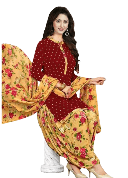 ANNAPURNA CREATION Unstitched Crepe Printed Dress Material - Maroon ( Pack of 1 ) ANNAPURNA CREATION Unstitched Crepe Printed Dress Material - Maroon ( Pack of 1 )