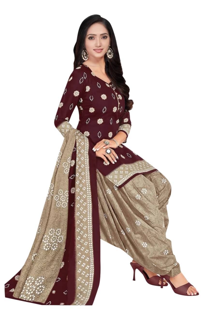 ANNAPURNA CREATION Unstitched Crepe Printed Dress Material - Maroon ( Pack of 1 ) ANNAPURNA CREATION Unstitched Crepe Printed Dress Material - Maroon ( Pack of 1 )